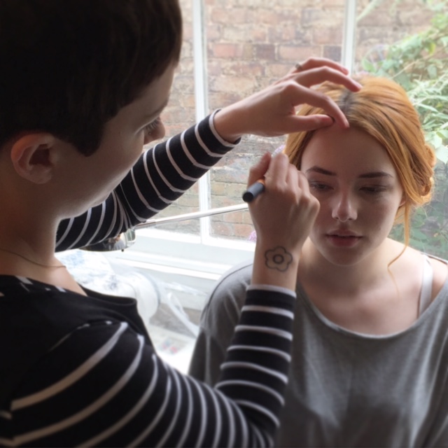 Omie starting Ashleighs' make-up