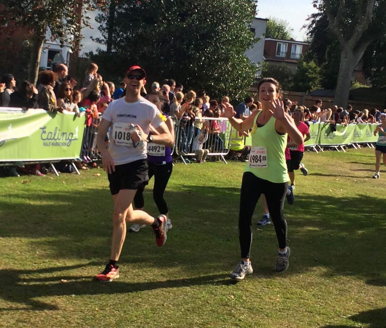 Hollie finishing the Ealing Half Marathon, September 2014