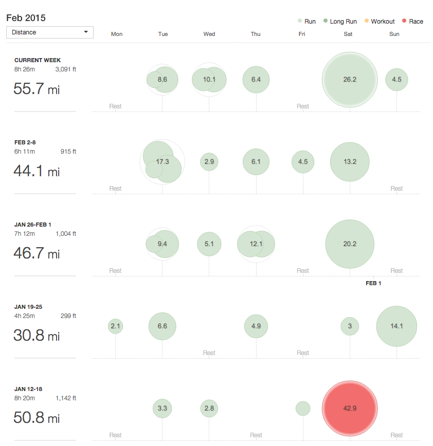 Training log courtesy of Strava