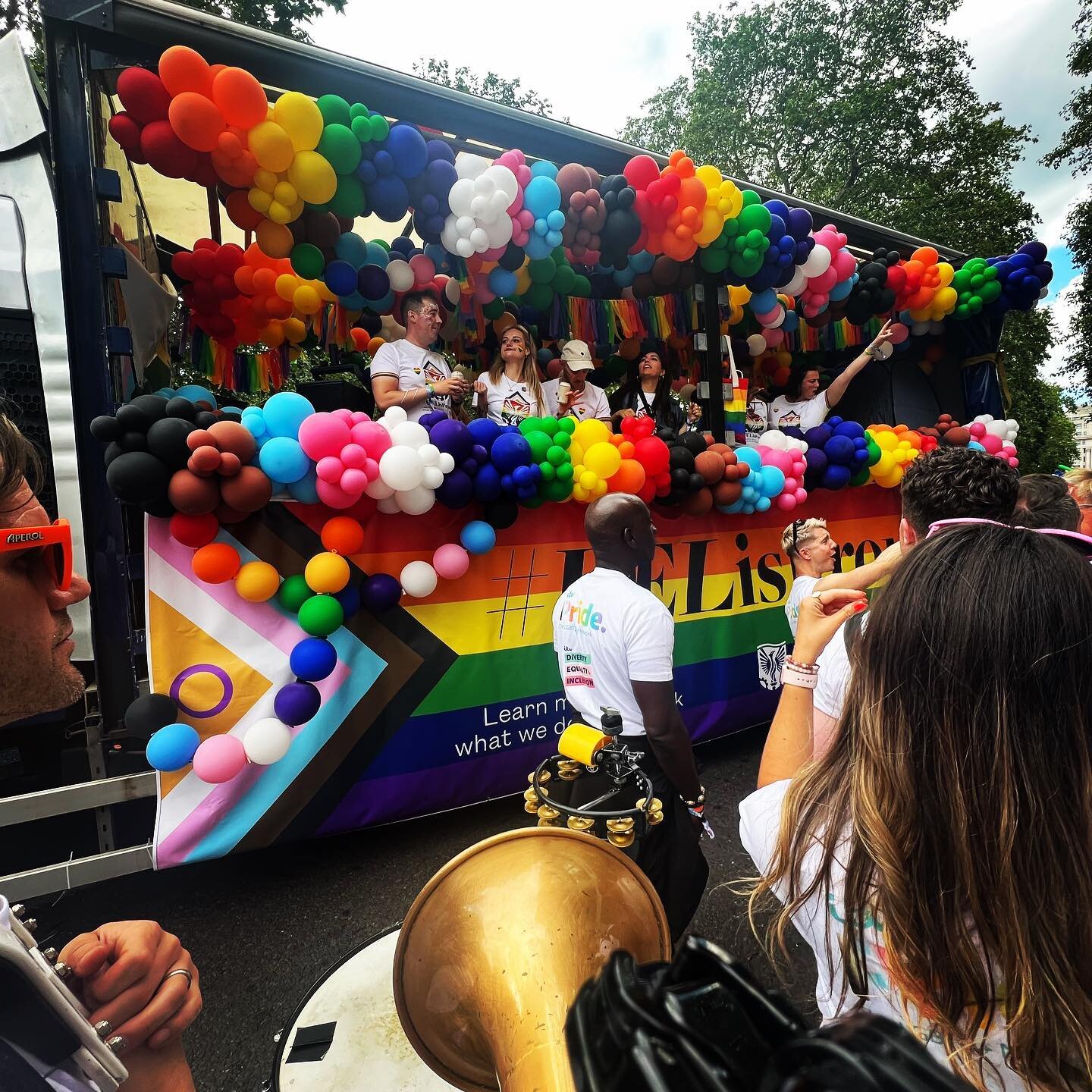 Great fun playing for the Pride parade on Sat with some @hackneycolliery buddies. Such a joyful event, and an honour to be there as an ally for my #lgbtq buddies. 

Think we were the only live musicians there on the day (at least I didn&rsquo;t see a