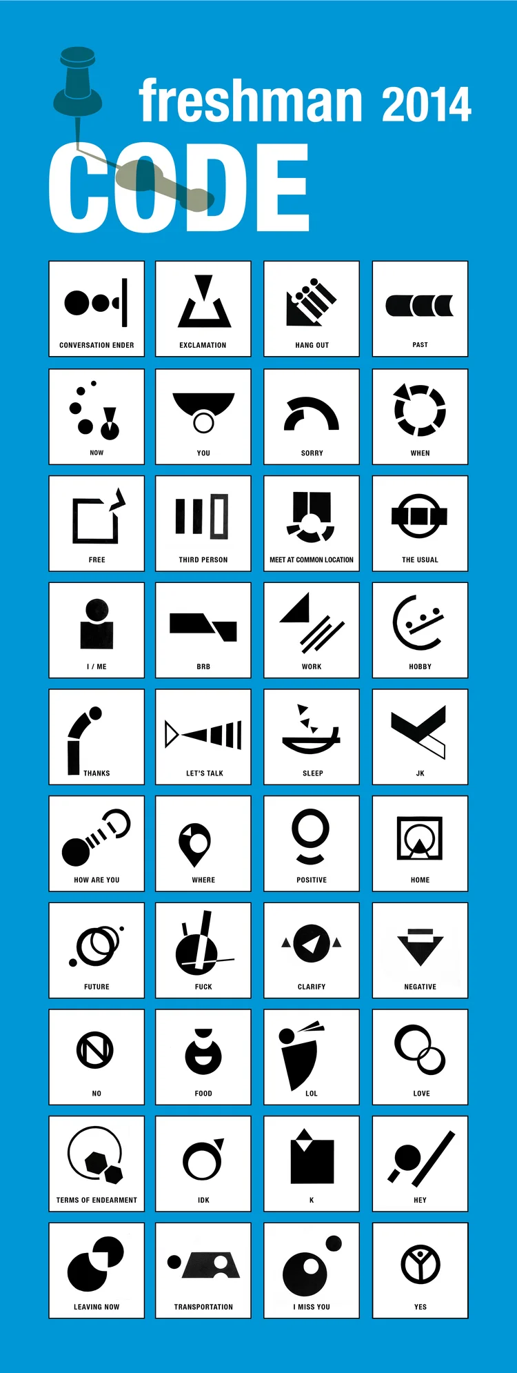 40 symbols designed by our whole class, for the 40 phrases we picked.
