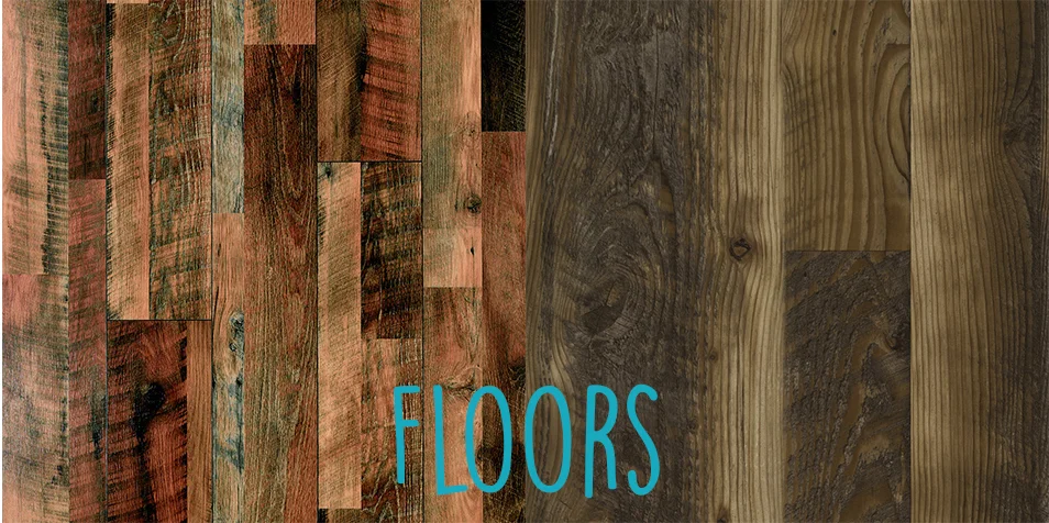 I can't decide which floor I like best - the warm red tones with touches of teal (on the left), or the the more subtle gray/brown tones of the one on the right! Which one do you like?