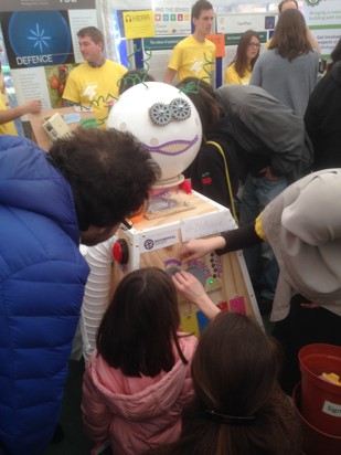 A family discover how proteins are made following instructions in the DNA, with the help of Nadia Radzman and DNA Dave the robot.