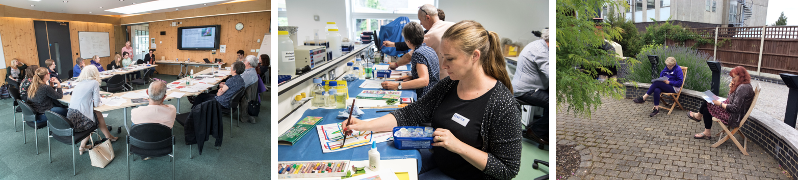 Global Garden pilot workshop; discussing plant case studies, art and poetry writing.