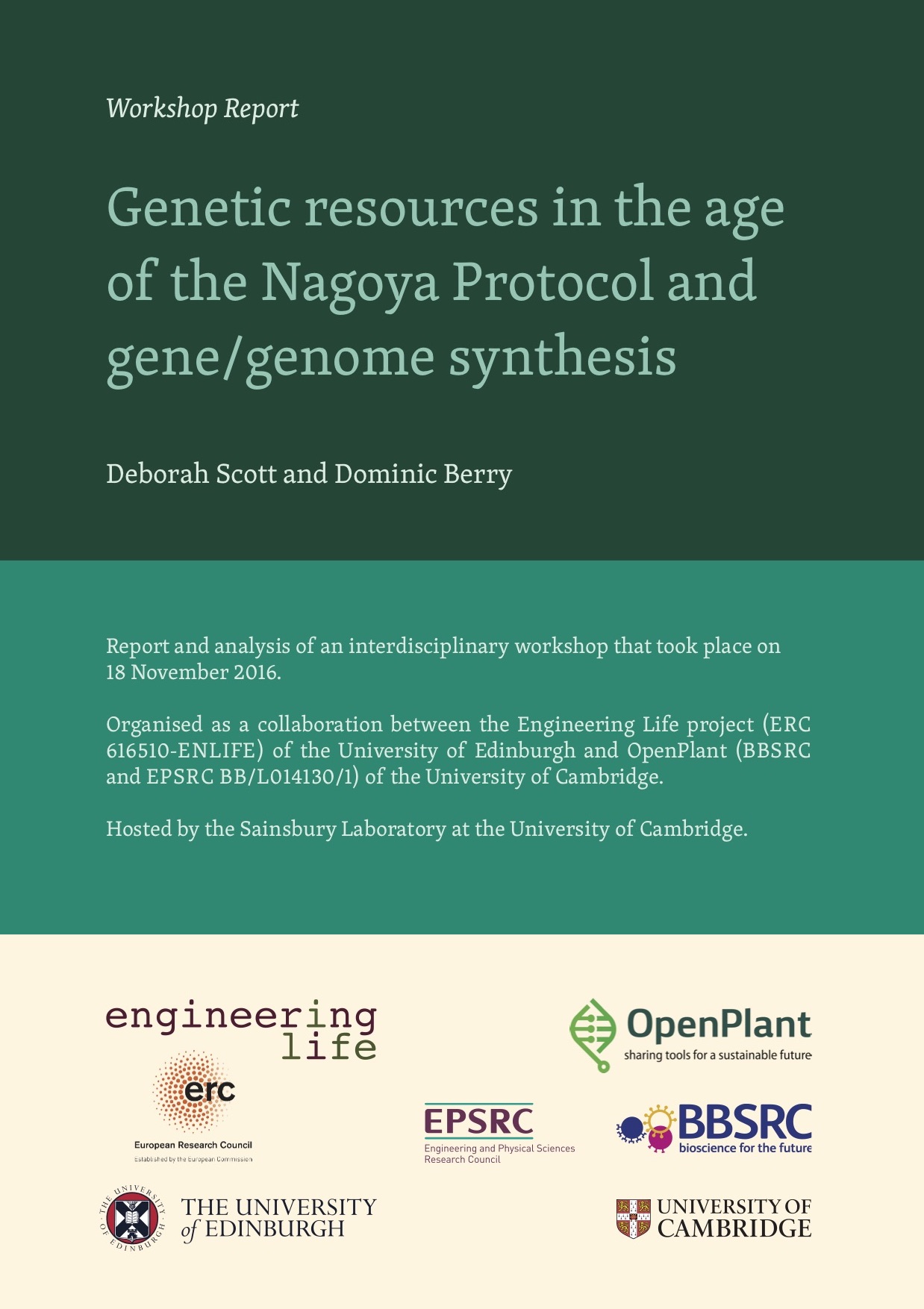 Genetic Resources in the Age of the Nagoya Protocol and Gene/Genome Synthesis