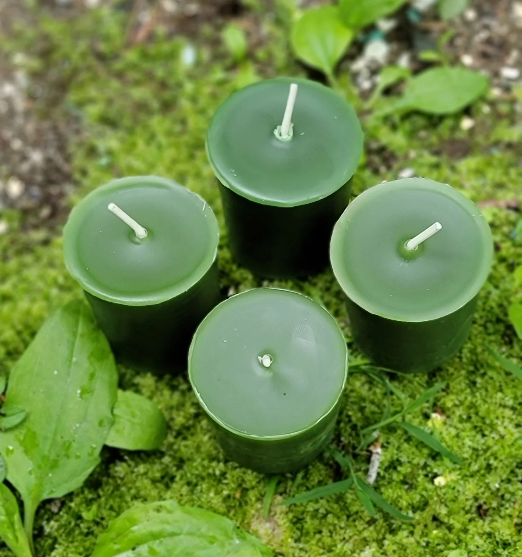 Green Votives - Set of 4