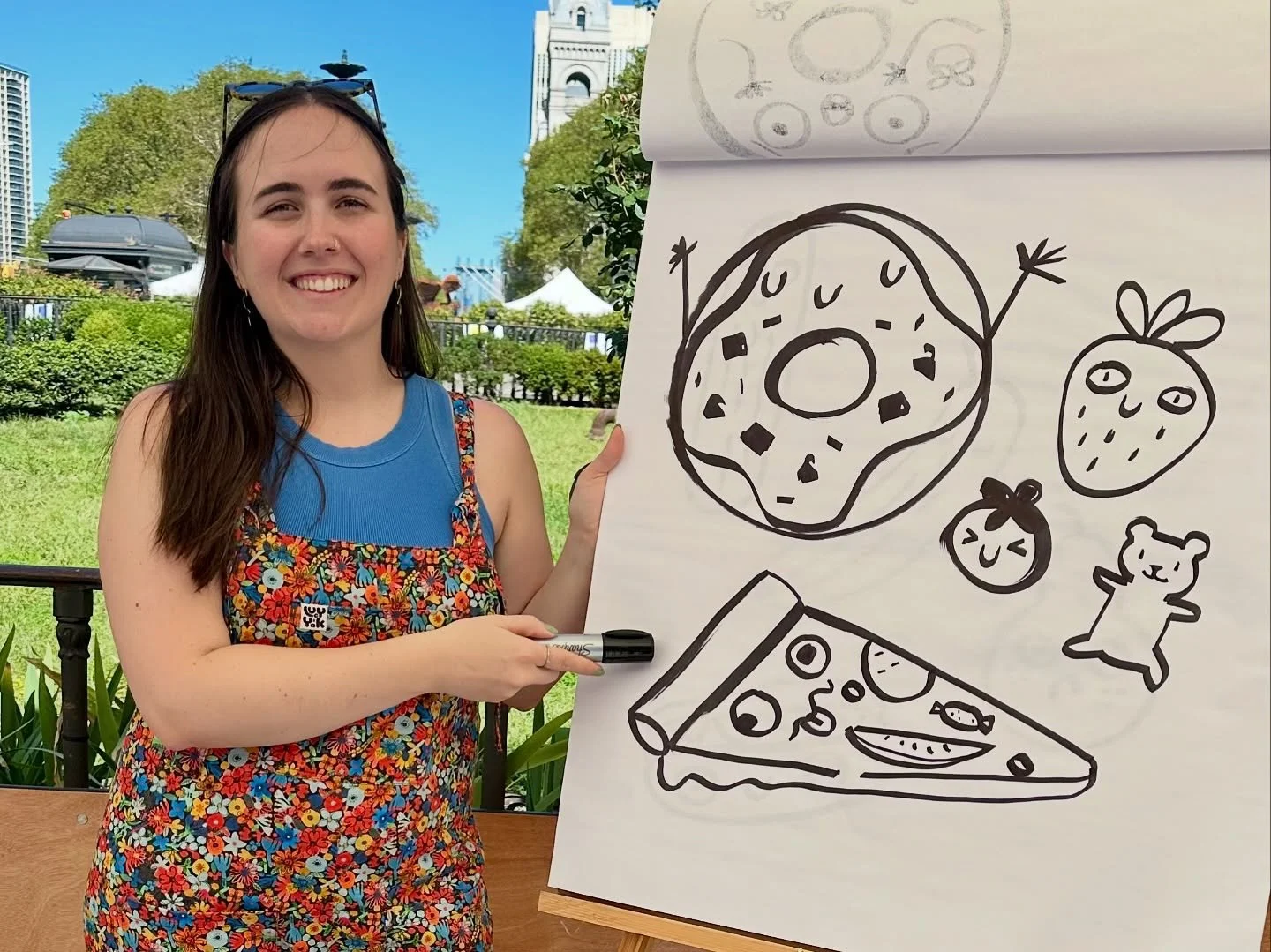 Had an absolute blast at the @bkbookfest yesterday! Big thanks to my very enthusiastic audience with great prompts, so many funny food drawings were made. 🍕🍩🌮 I need more live drawing events in my life—what blast! Thanks to everyone who made