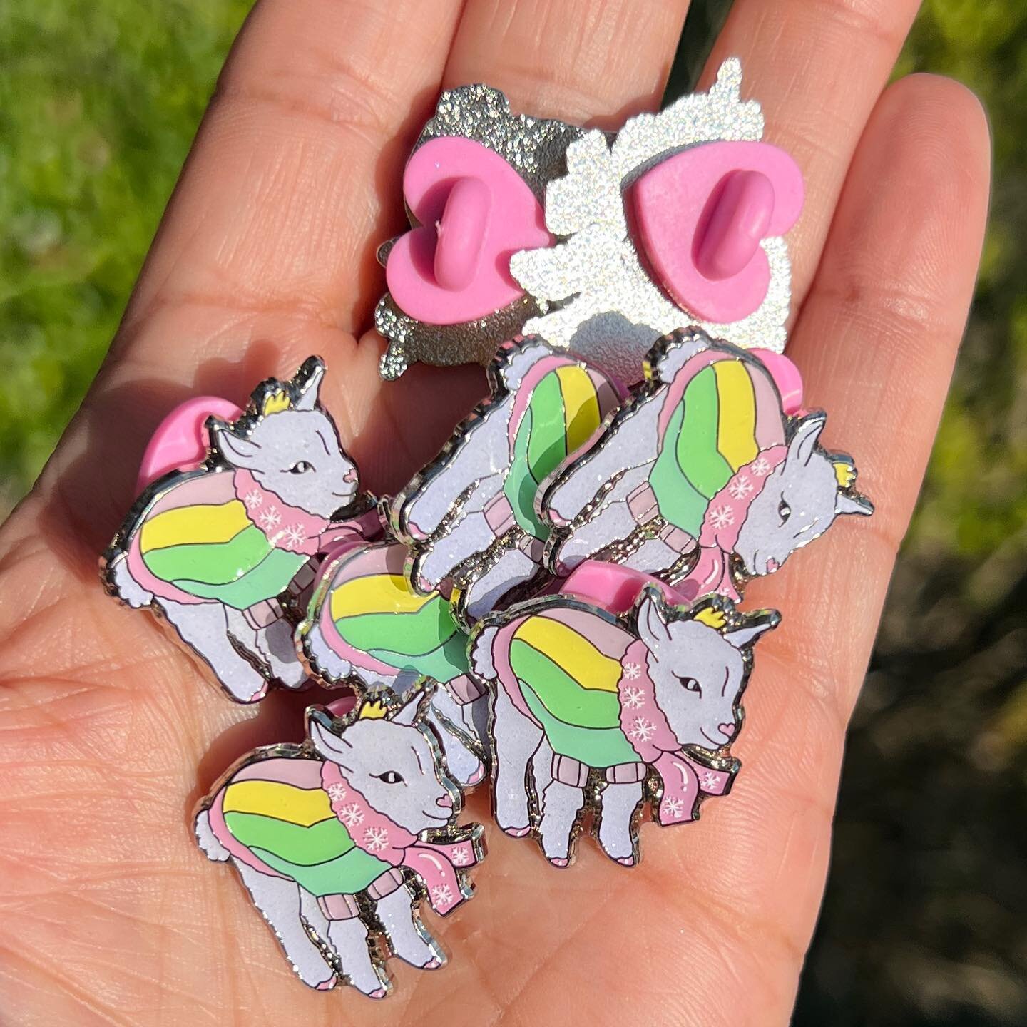 Winter Pastel Sweater Goat Pin Available in my Etsy Shop! #pin #enamelpins #goatsofinstagram #goat #goats #goatfarmer