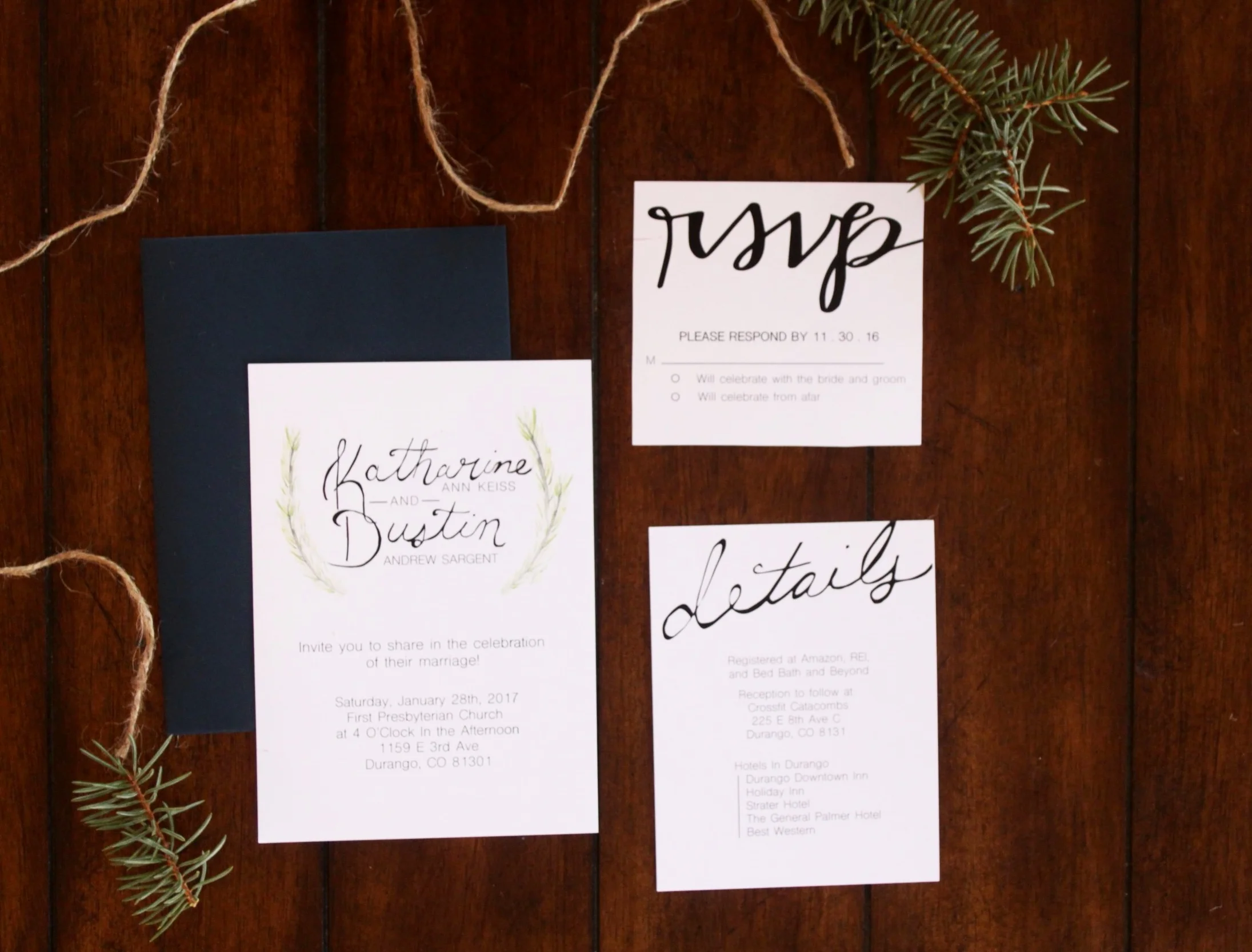 Winter Wedding invits. 