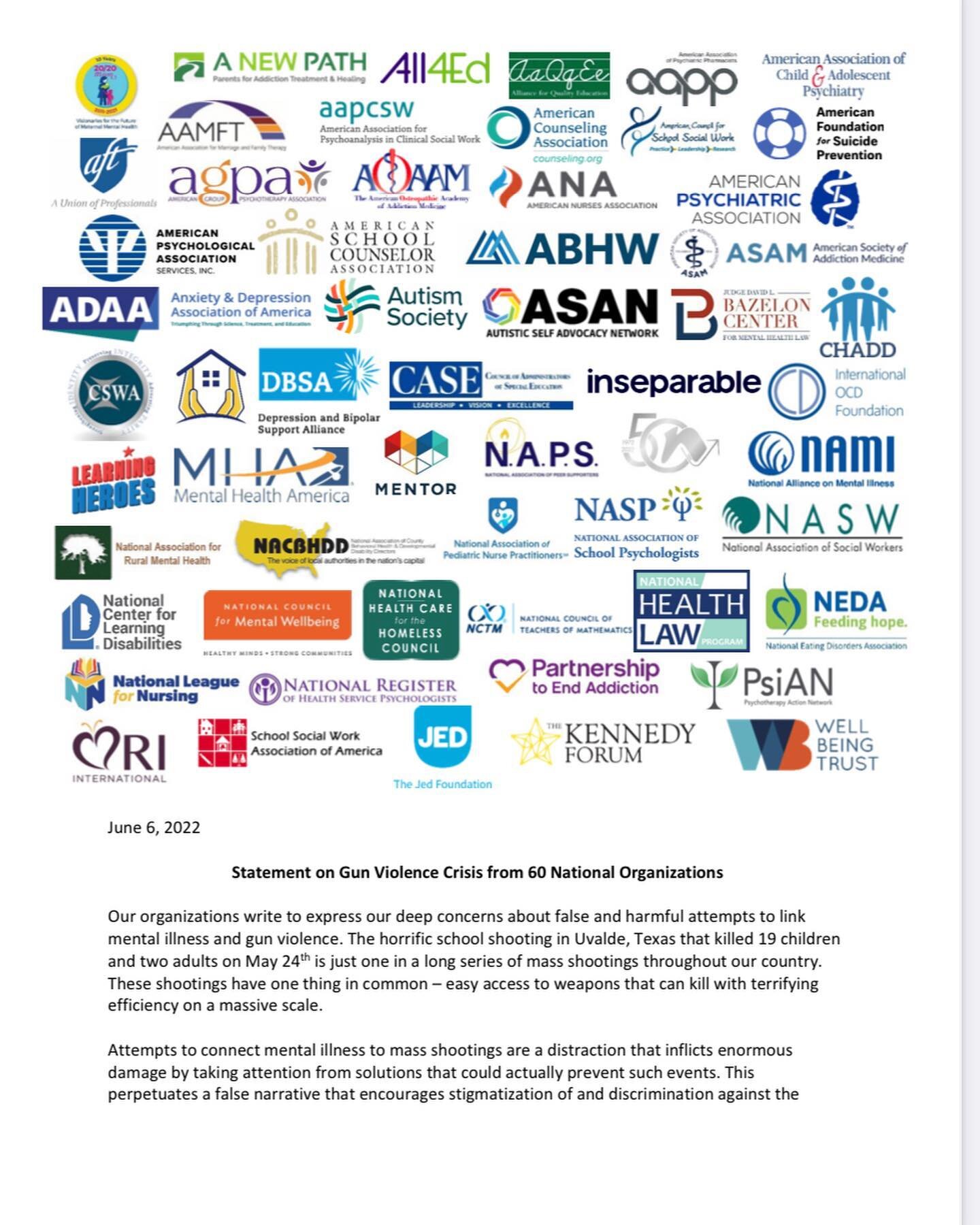 A really thoughtful statement put out by over 50 organizations including the professional organization LMFT&rsquo;s belong to @theaamft. I thought this was important to share. AAMFT consistently works to create more accessible mental health through l