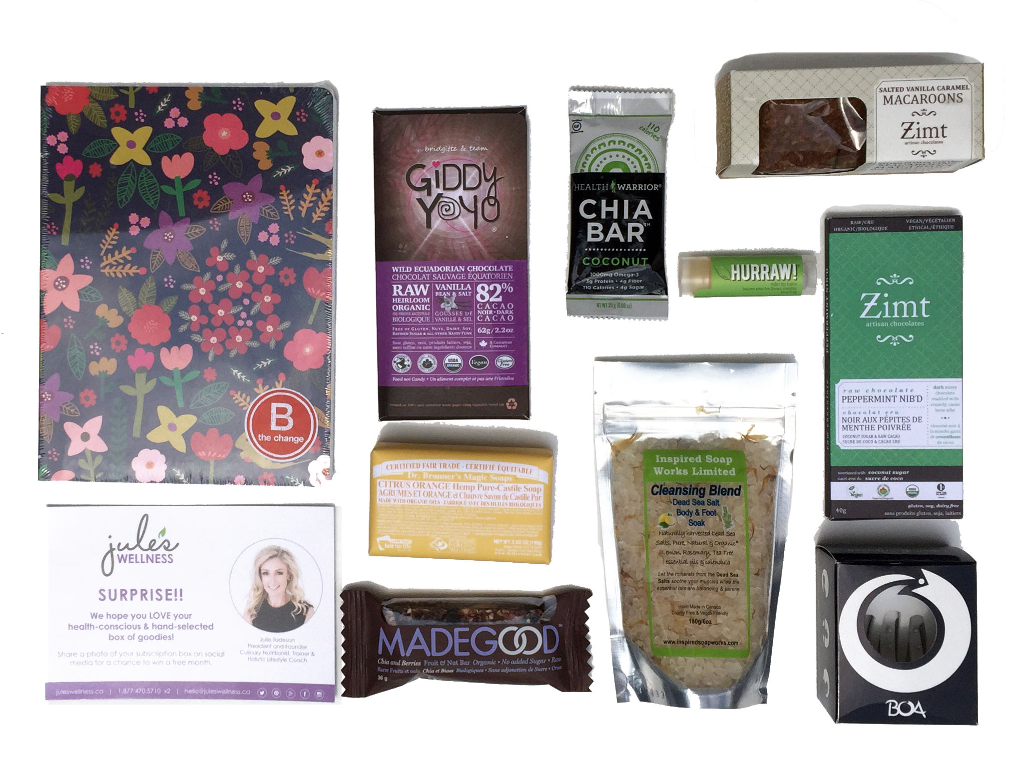 Jule's Wellness Lifestyle Subscription Box Contents