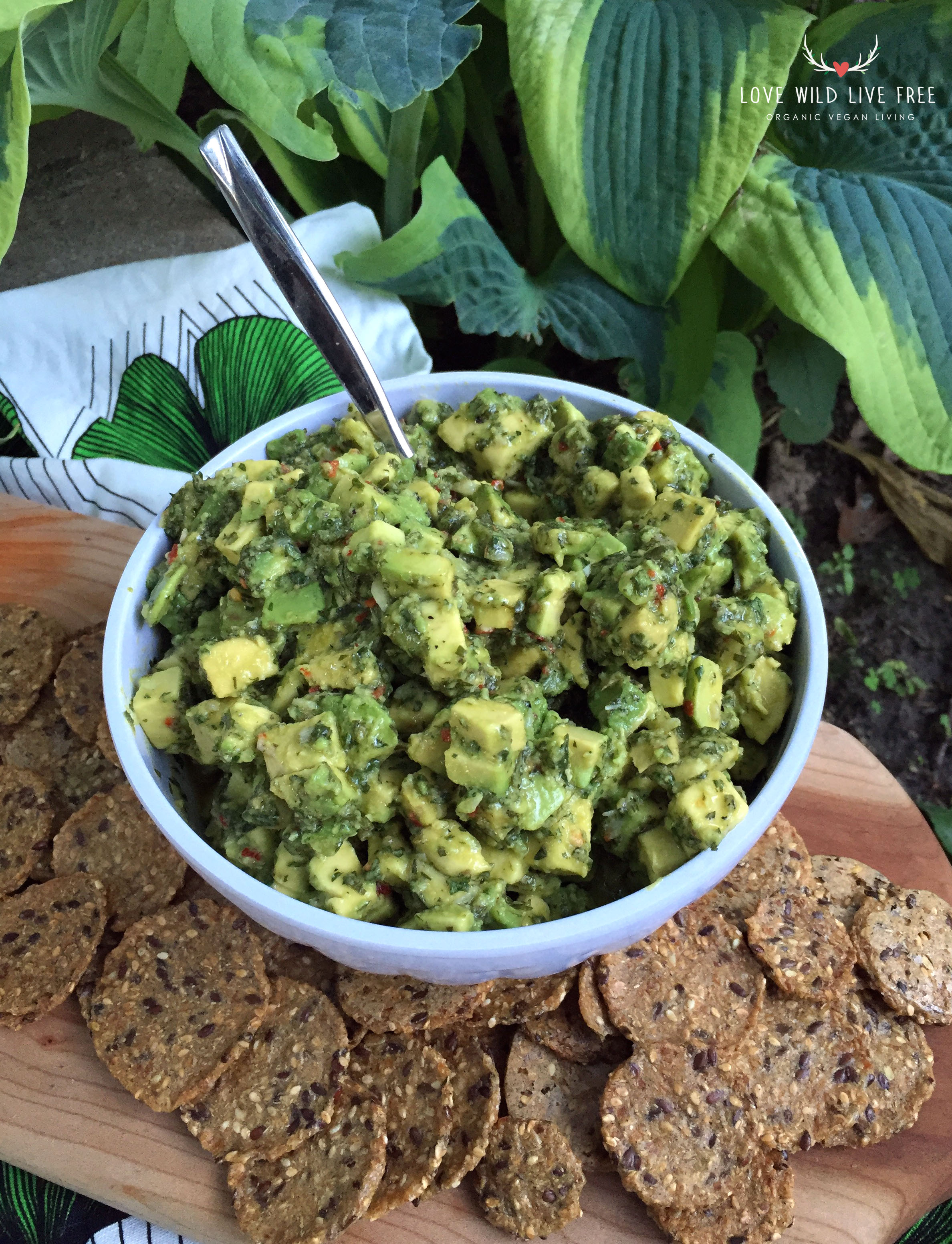 This Raw Vegan Avocado Chimi from Unbaked Cake Co. is the perfect party appetizer! Photo by Love Wild Live Free. 