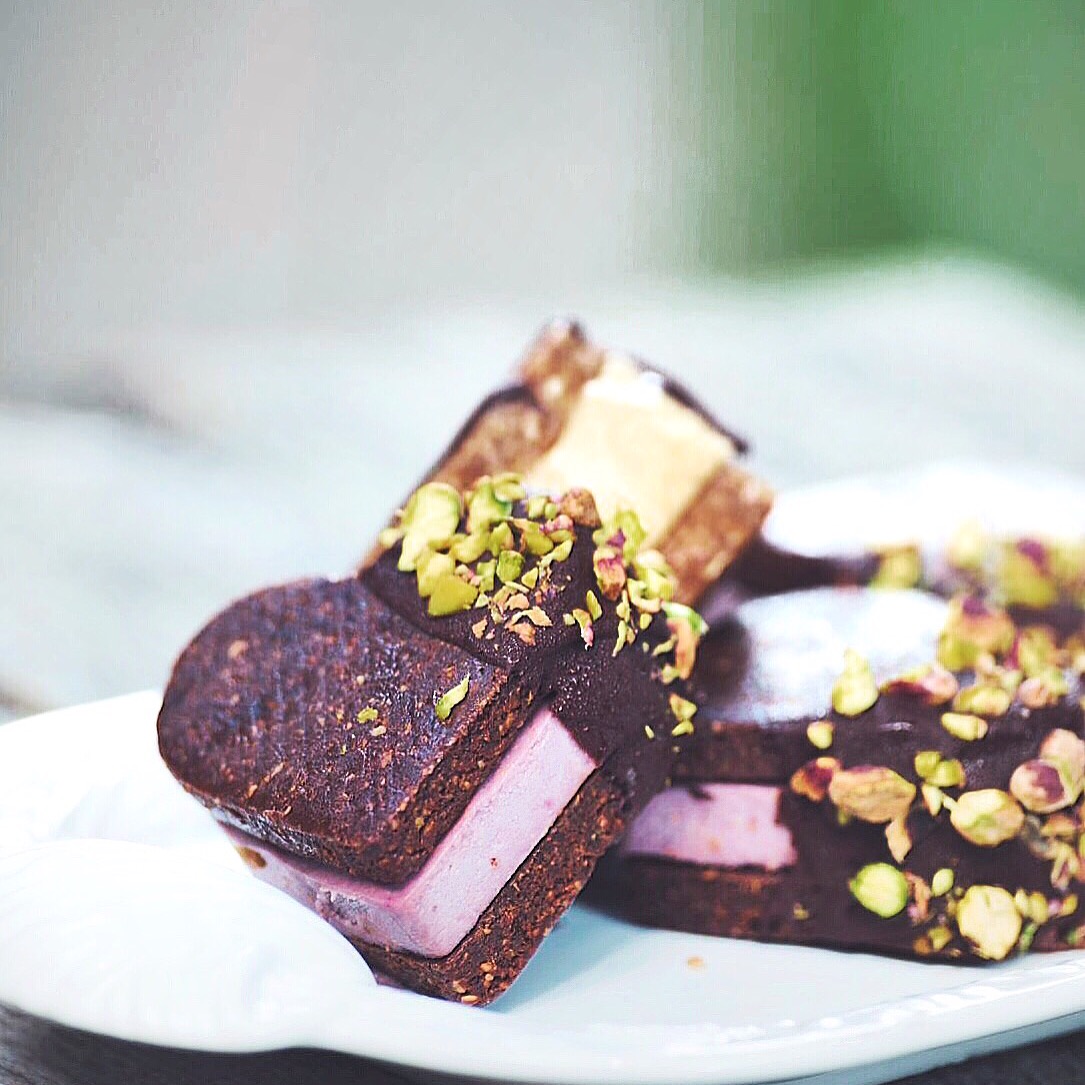 Sweet Hart Kitchen will be featuring ice cream sandwiches made with chocolate, raspberry, pistachio and cookie dough at this year's Toronto Vegan Food and Drink Festival. Photo courtesy of Sweet Hart Kitchen.