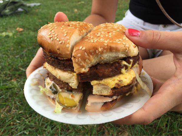 The Vegan Big Mac from L.A.'s Doomie’s Home Cooking. Photo courtesy of The Toronto Vegan Food and Drink Festival. 