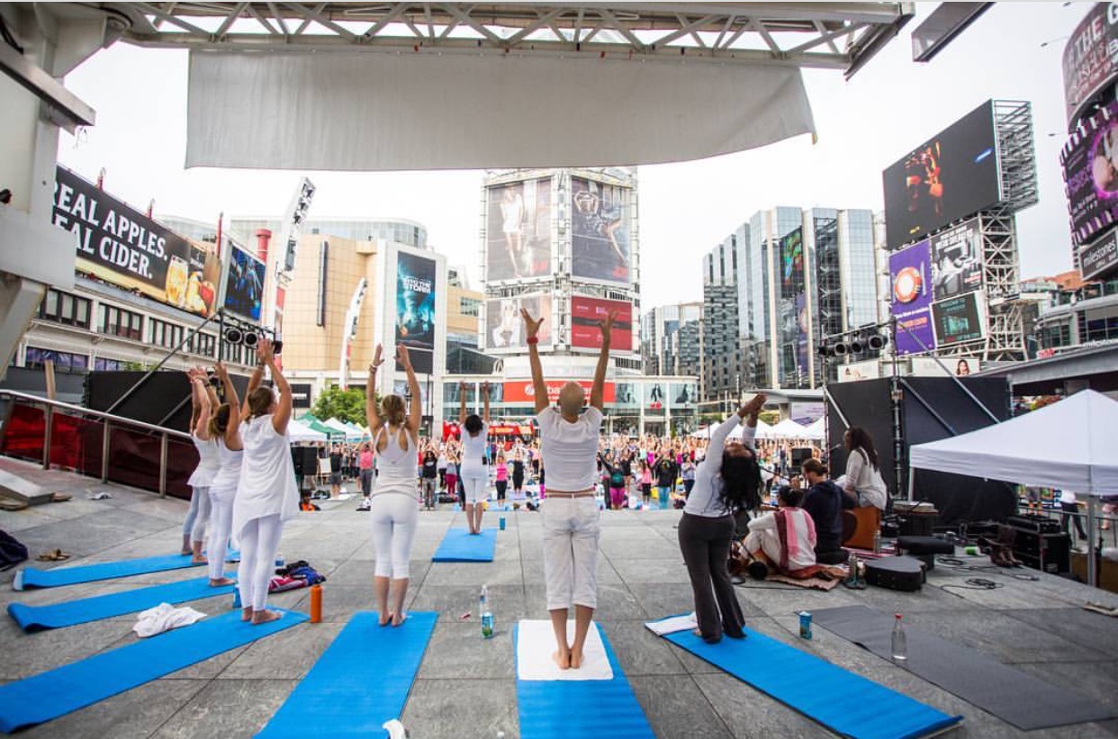 Pause for a cause. Clear your mind, find your zen and share your positivity with everyone around you. Photo courtesy of: Yogathon.org. 