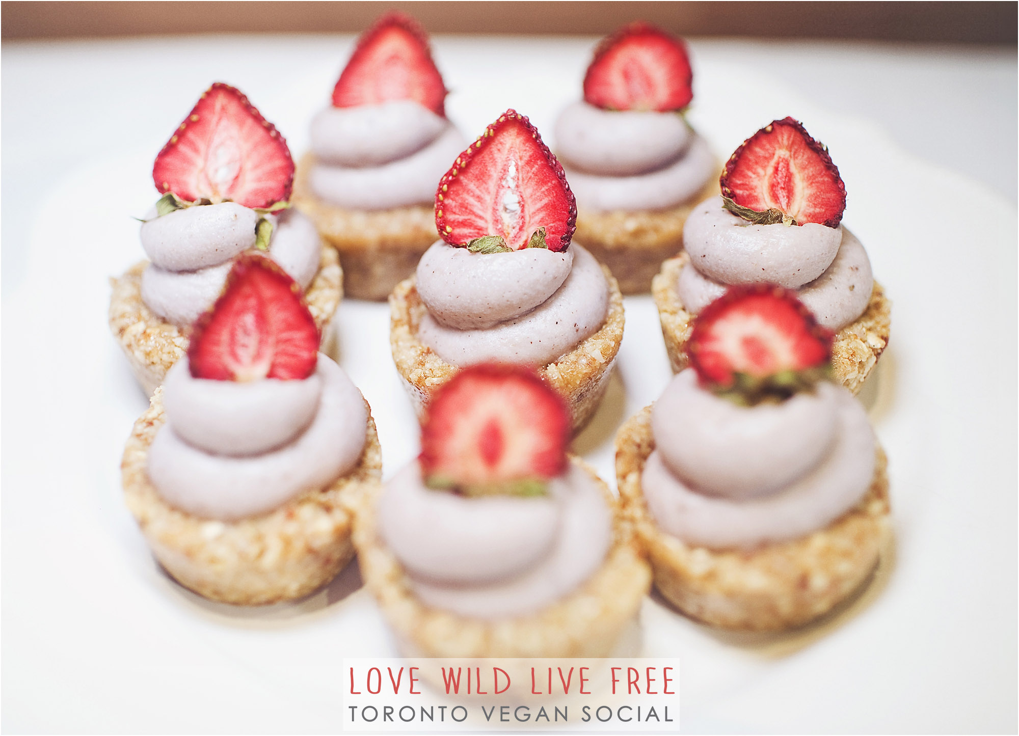 Unbaked Cake Co.strawberry tarts from the Love Wild Live Free Vegan Social. Photo by: Impact Media .