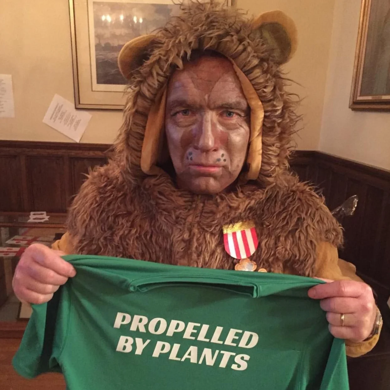 SCARIEST COSTUME Ian MacNeily did a fantastic job as the Courageous Lion! Thank you to Plant Trainers for donating their Propelled by Plants t-shirt! Photo by: @PlantTrainers.