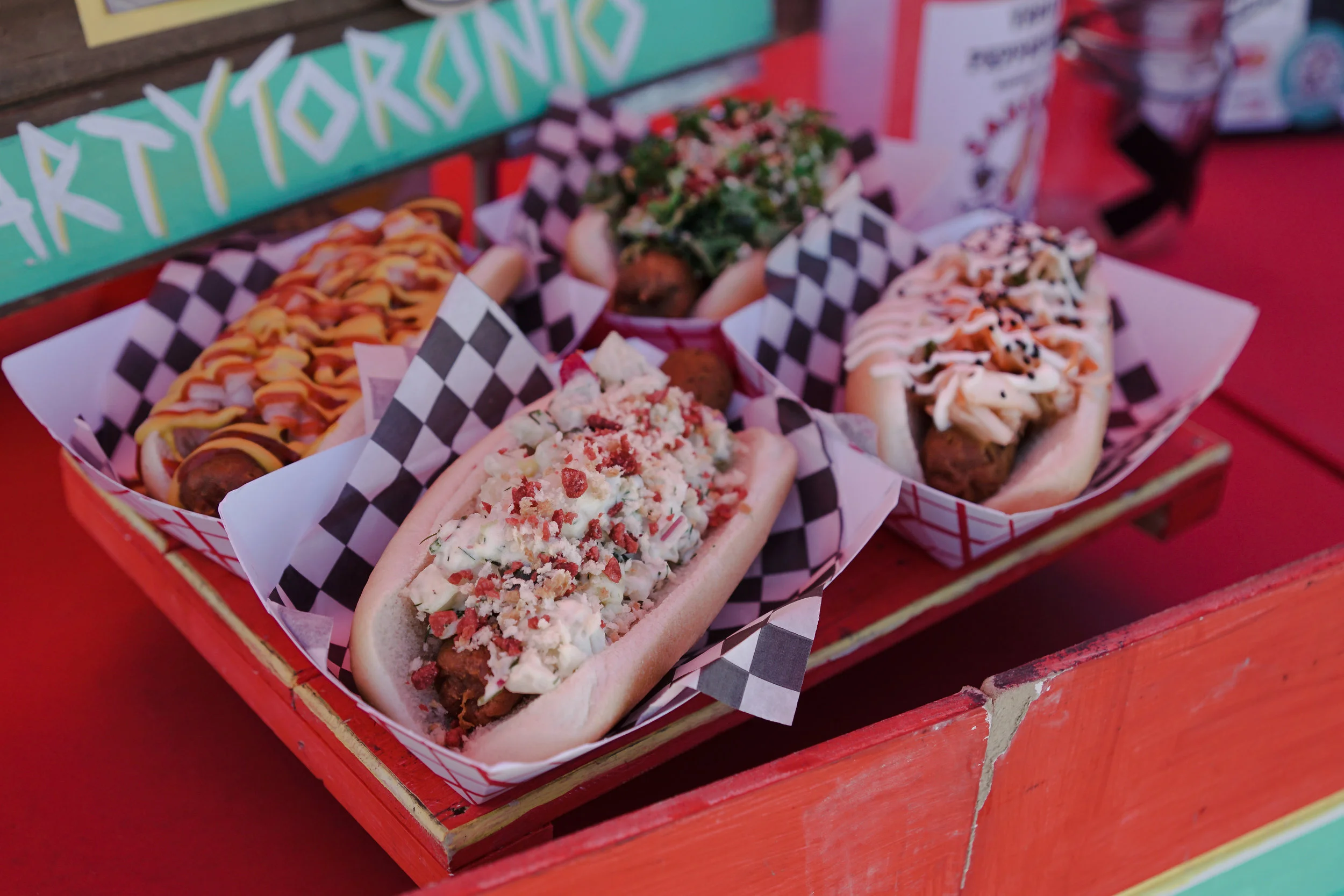 Not your average hot dogs from Sausage Party . Photo by: Two Market Girls.