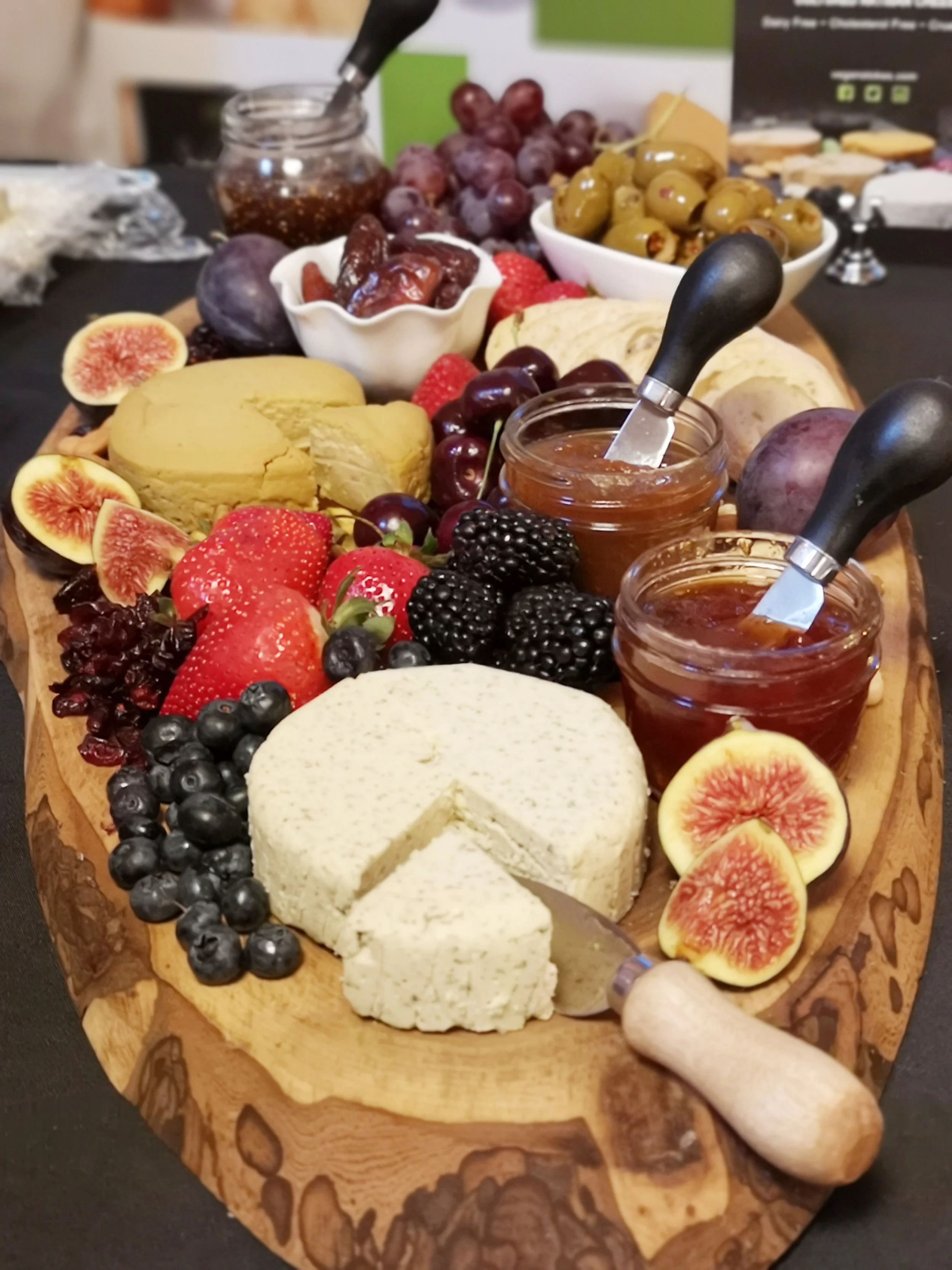Guests tasted an abundance of vegan cheeses from Vegan Stokes Cheese . Photo by: Aaron Fisher.