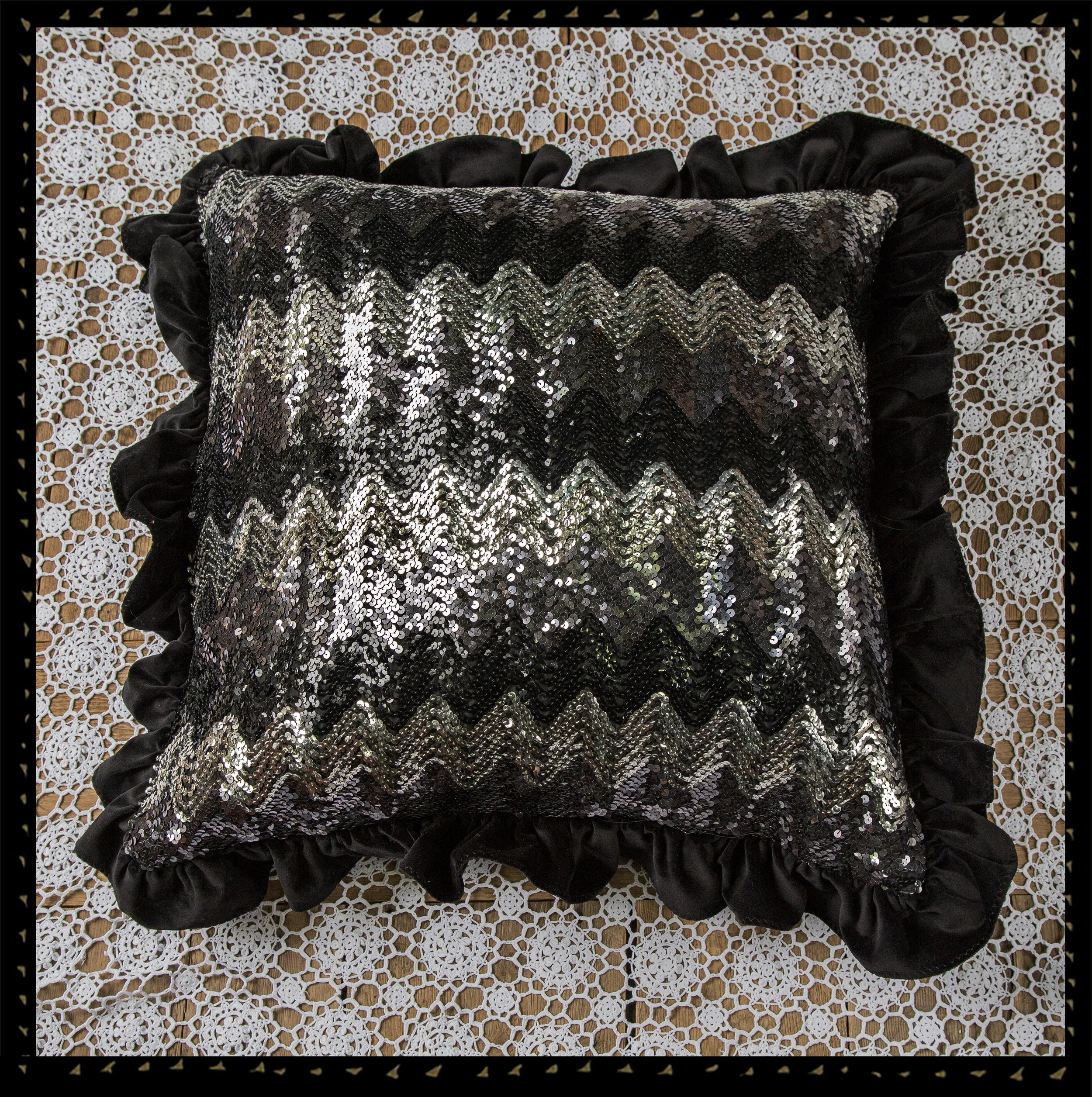 Sequin cushion