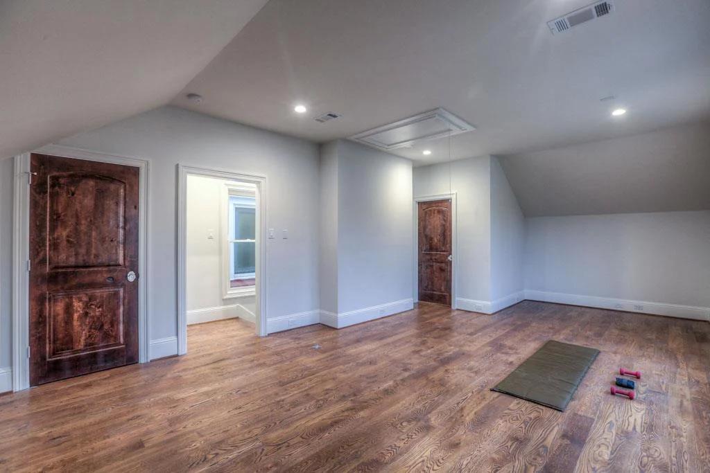 Situated on the third floor of the house, the built attic is another multipurpose room.