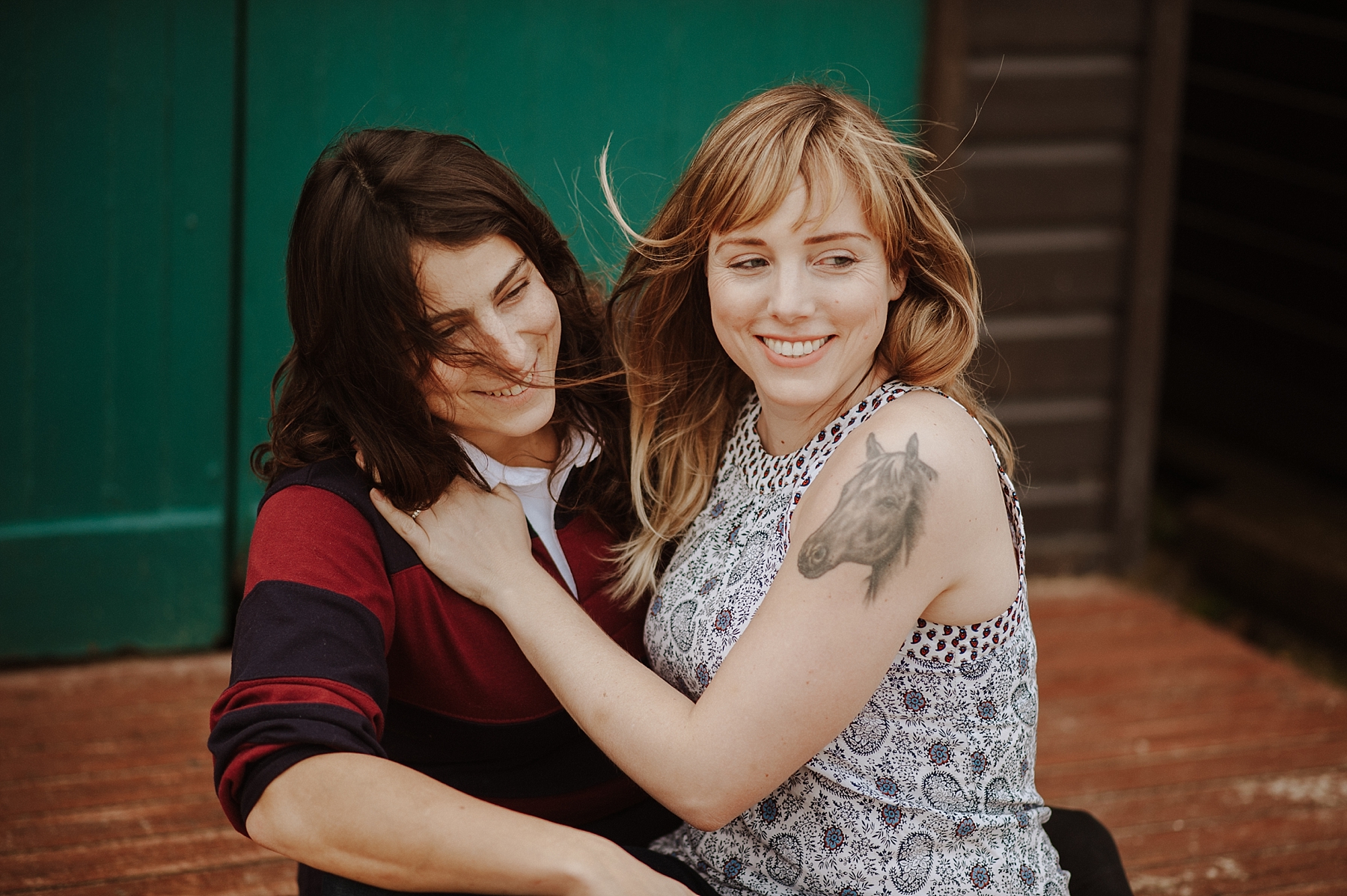 Wedding Photographer in Dorset. Jen &amp; Charlotte's December beach engagement session.