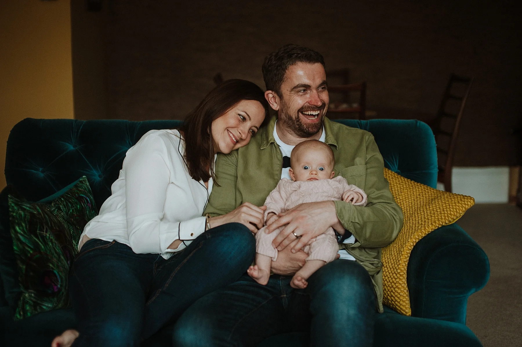 South London family photographer with baby Edie, Liz &amp; Andy.