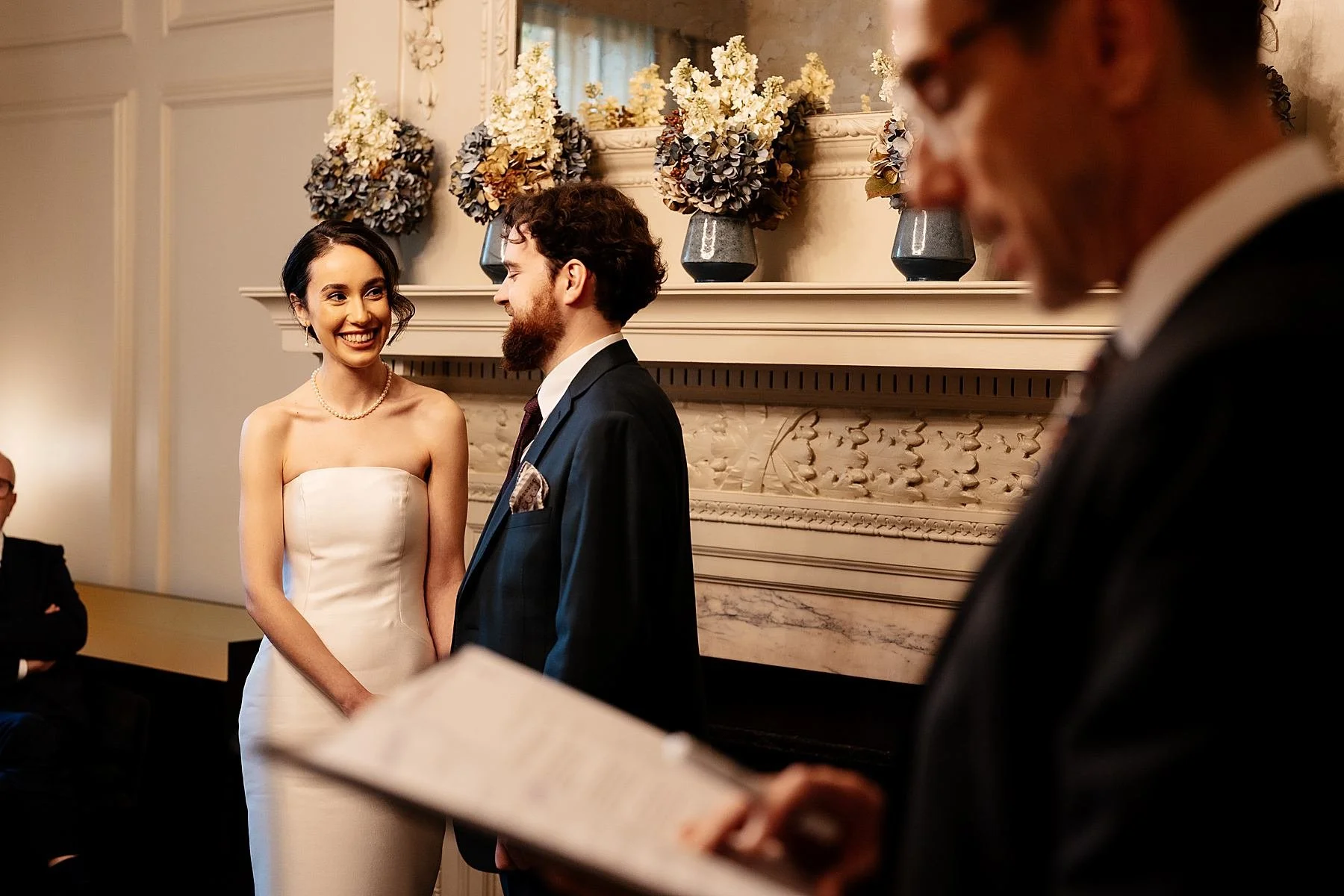 Winter wedding at Marylebone Town Hall