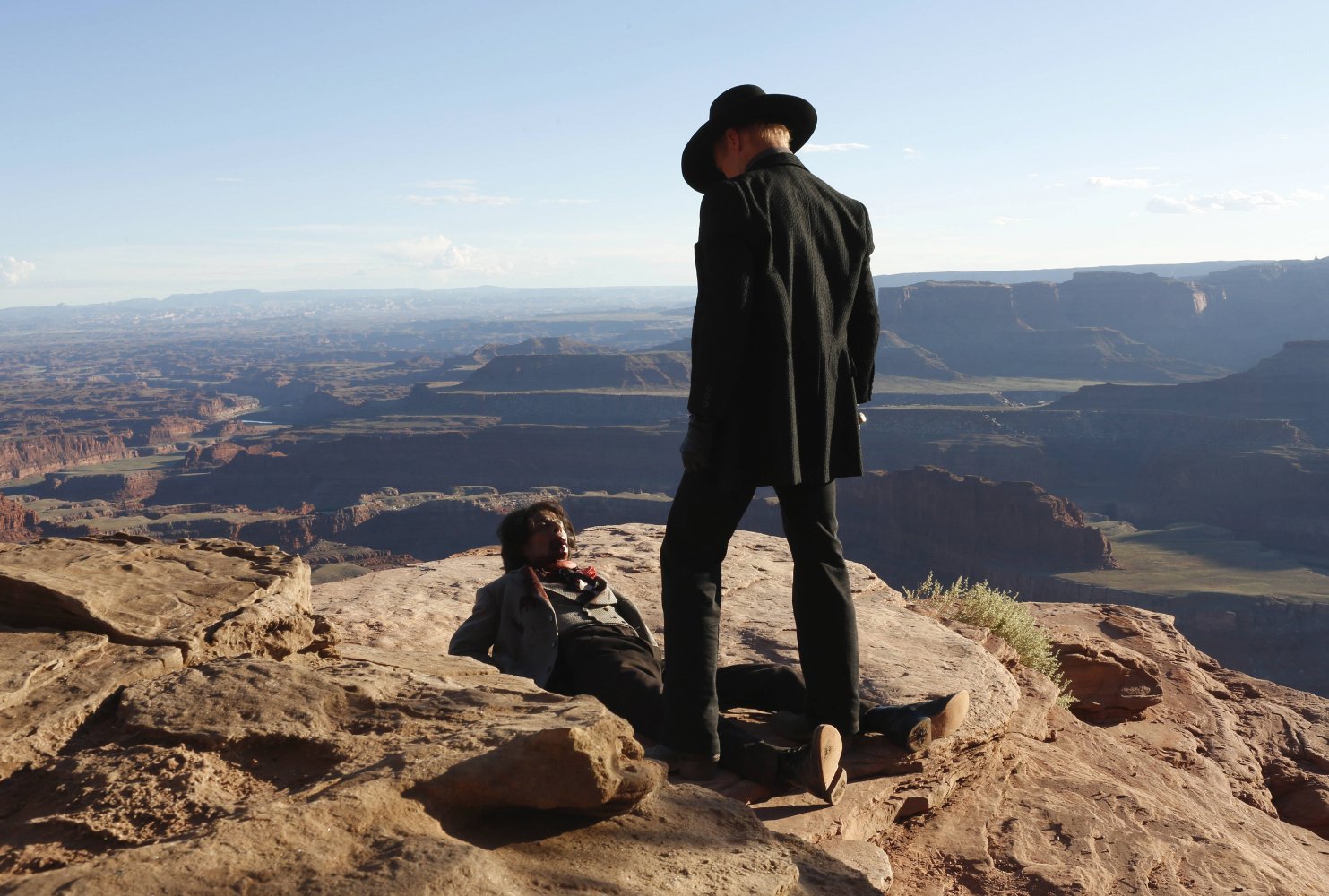 Ed Harris' Man In Black imposes his will on a hapless inhabitant of Westworld