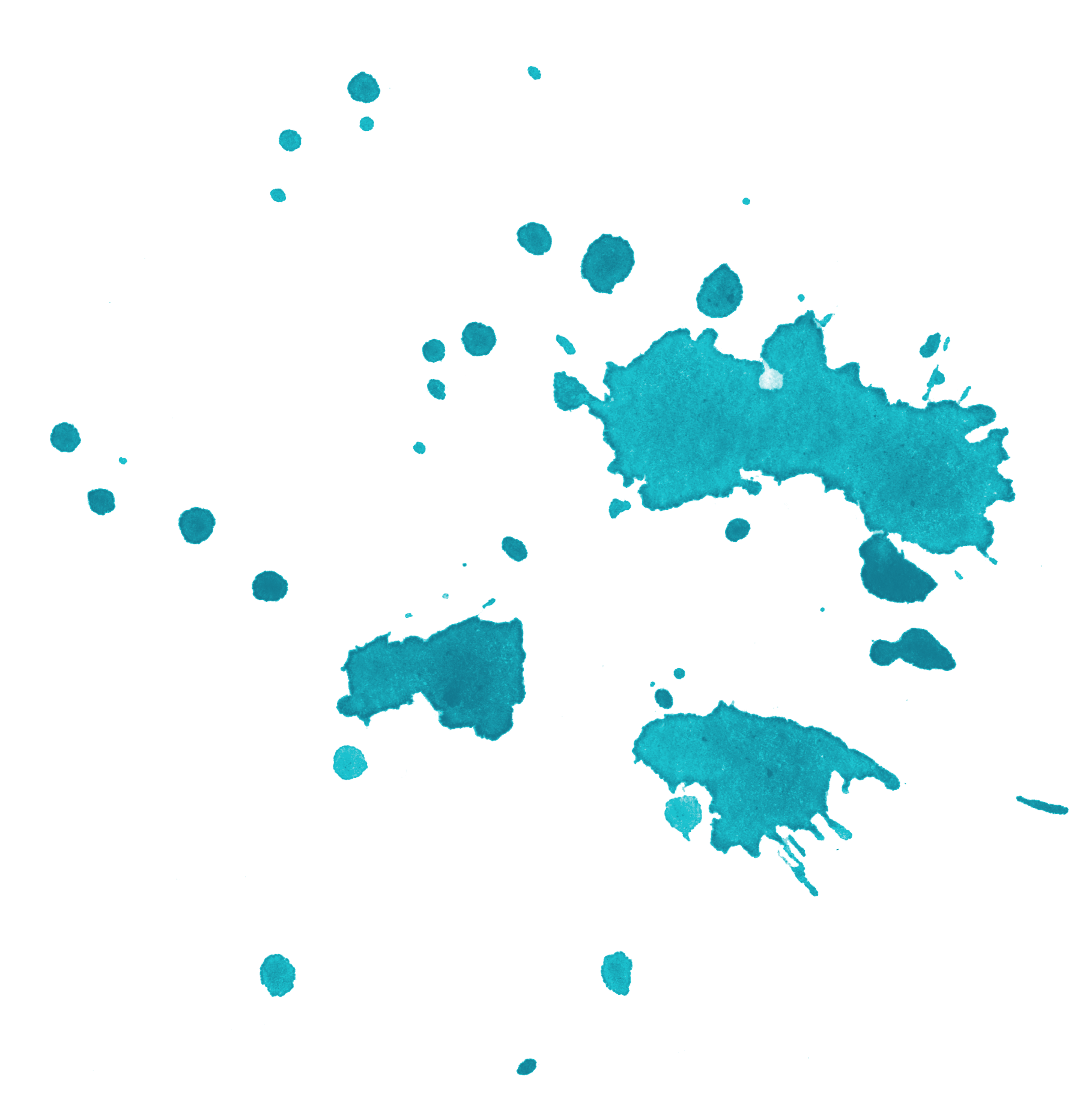 Teal paint splatter