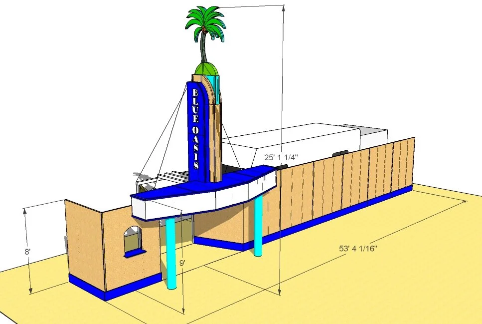 Temporary theater facade