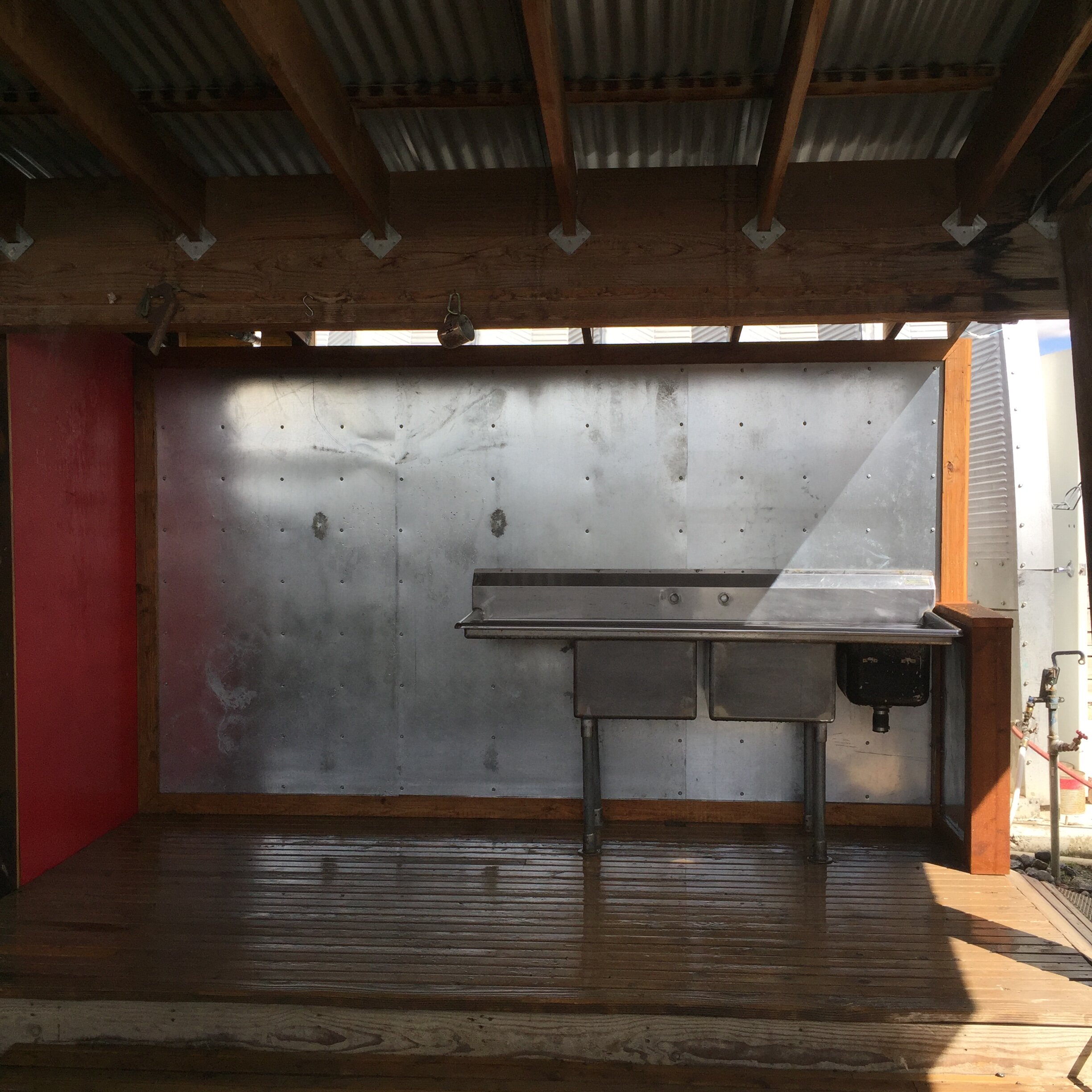 Outdoor sink installation Burning Man