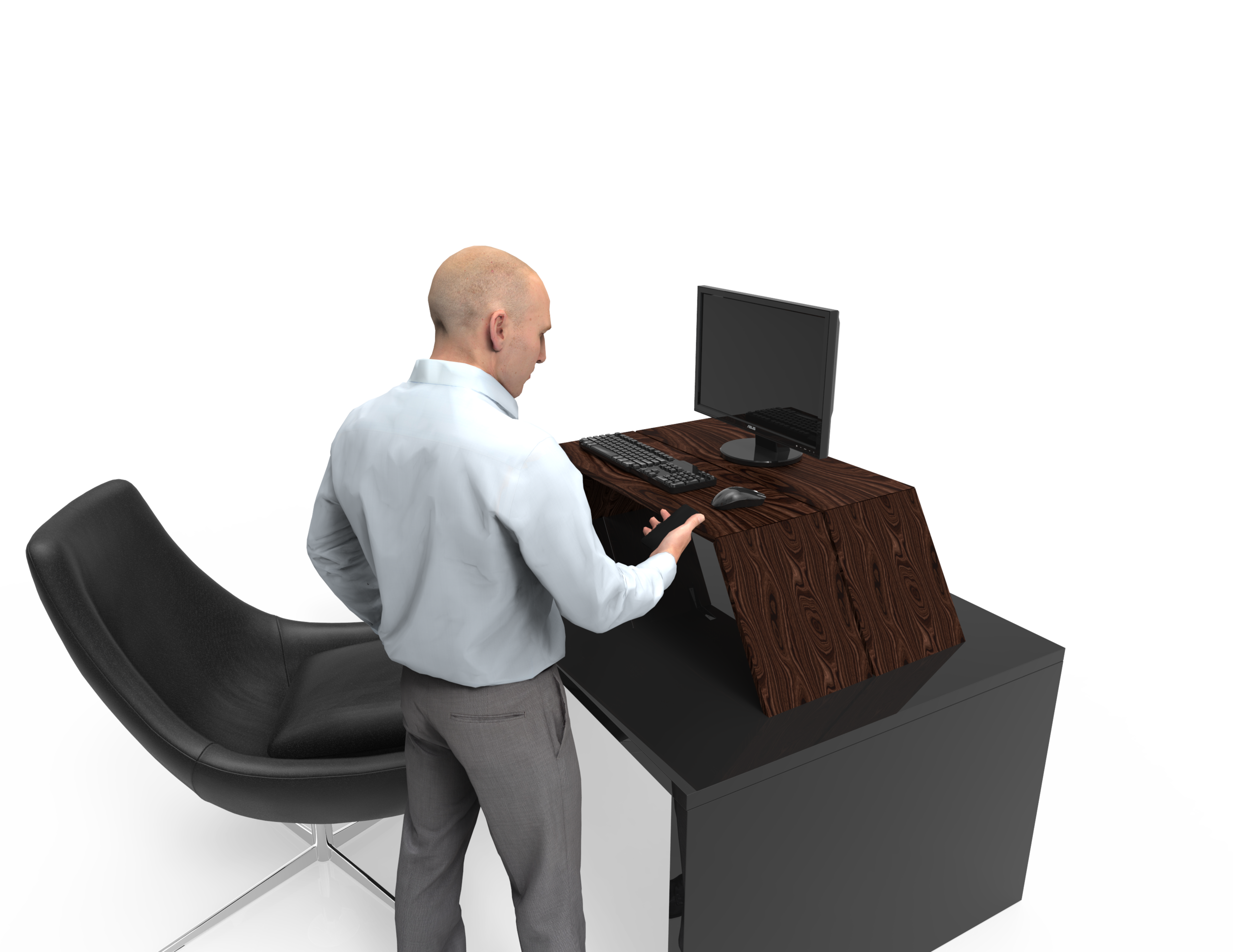 Folding Desktop Riser Concept