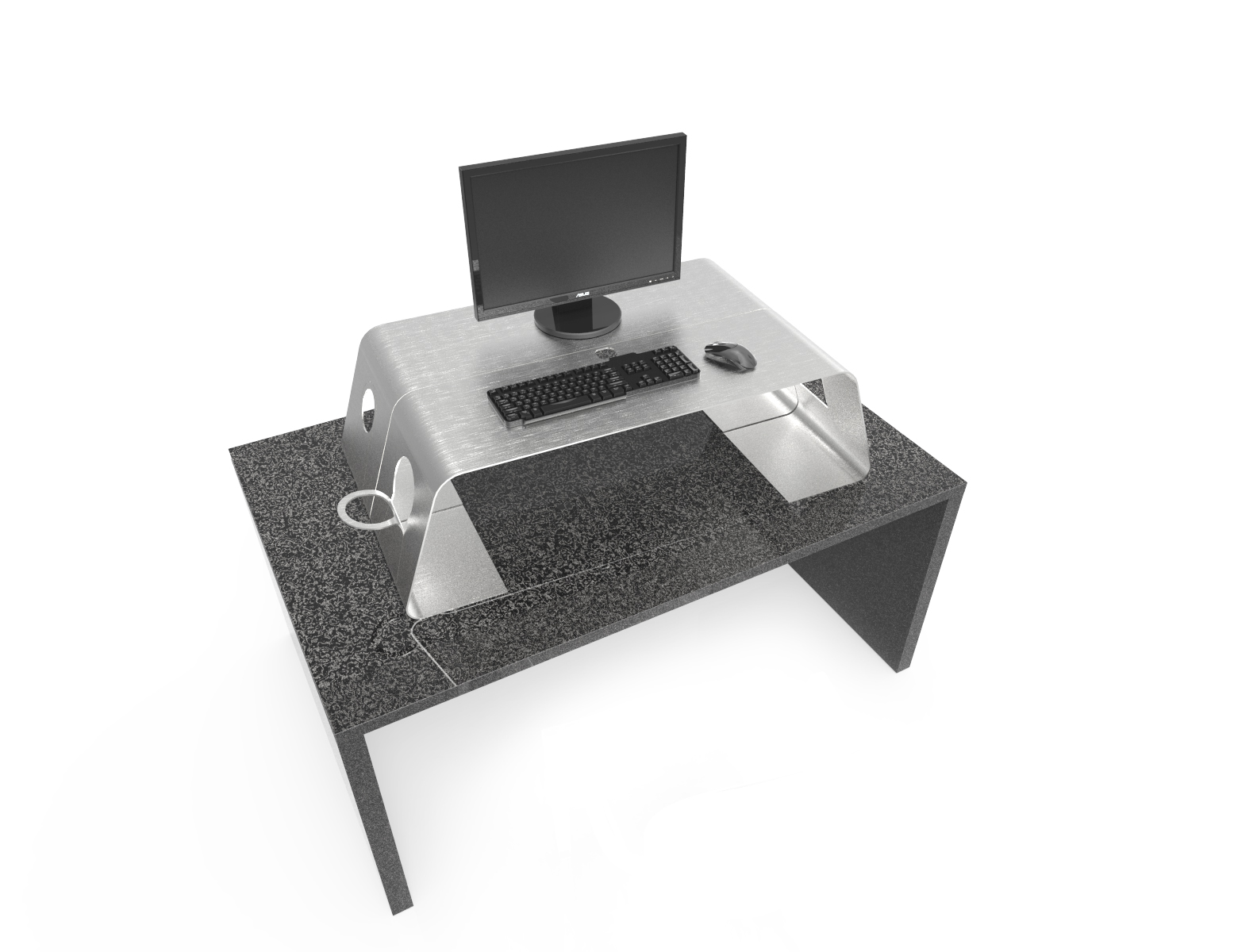 Bent Metal Desktop Riser Concept