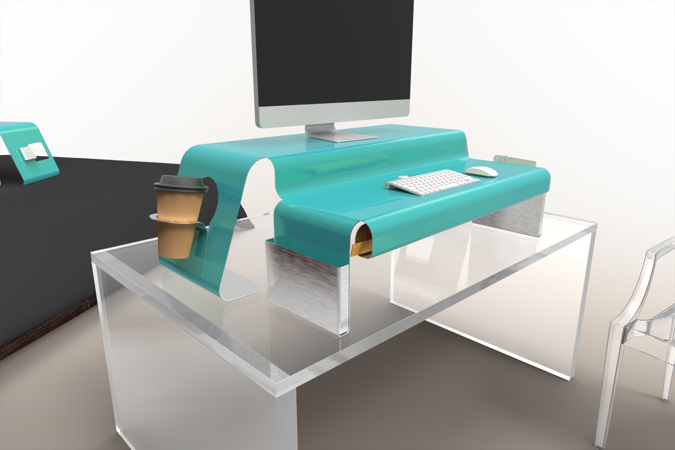 Bent Metal Desktop Riser Concept