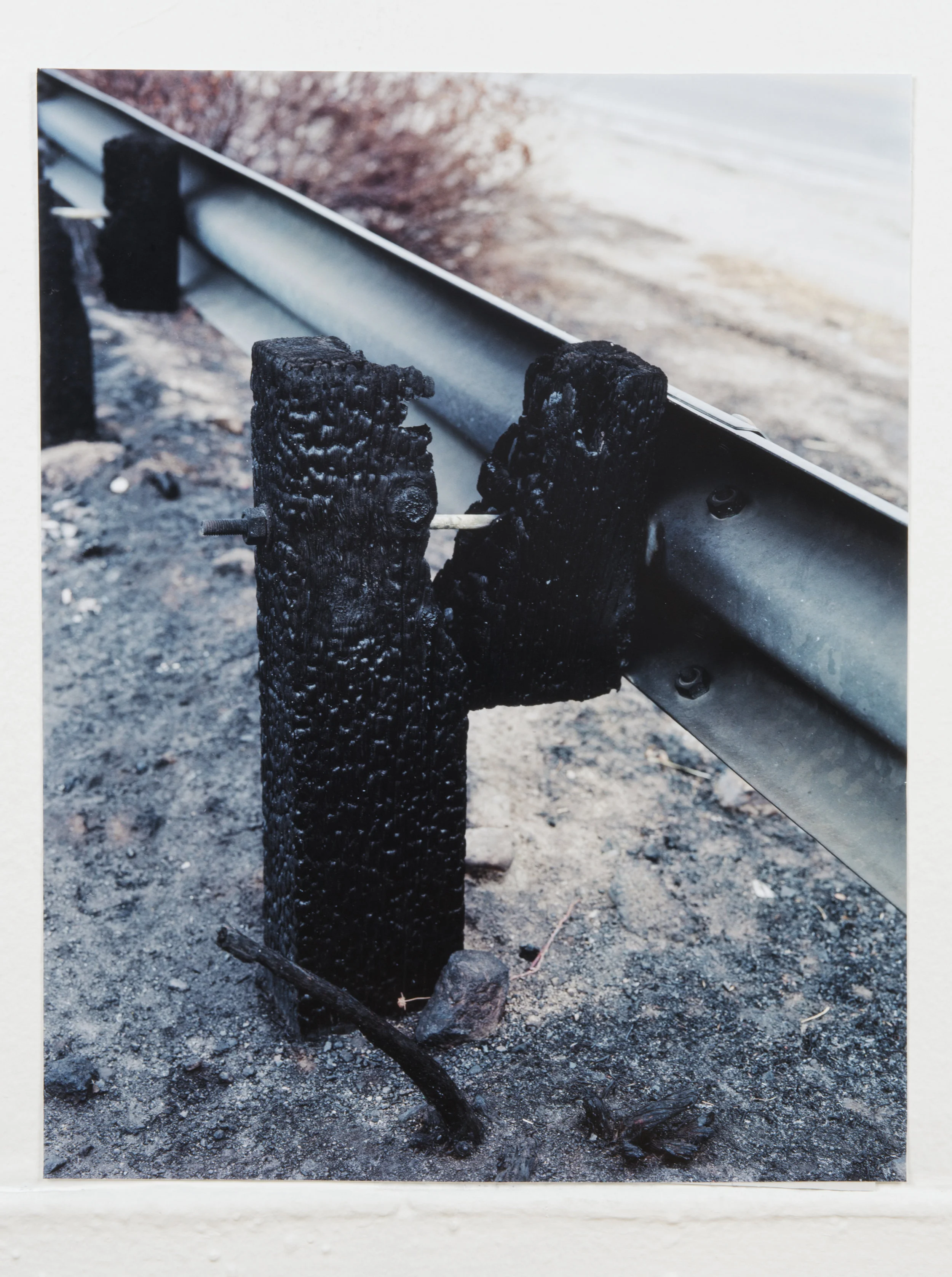 Burnt Guardrail, 16in x 20in, Inkjet Print. 