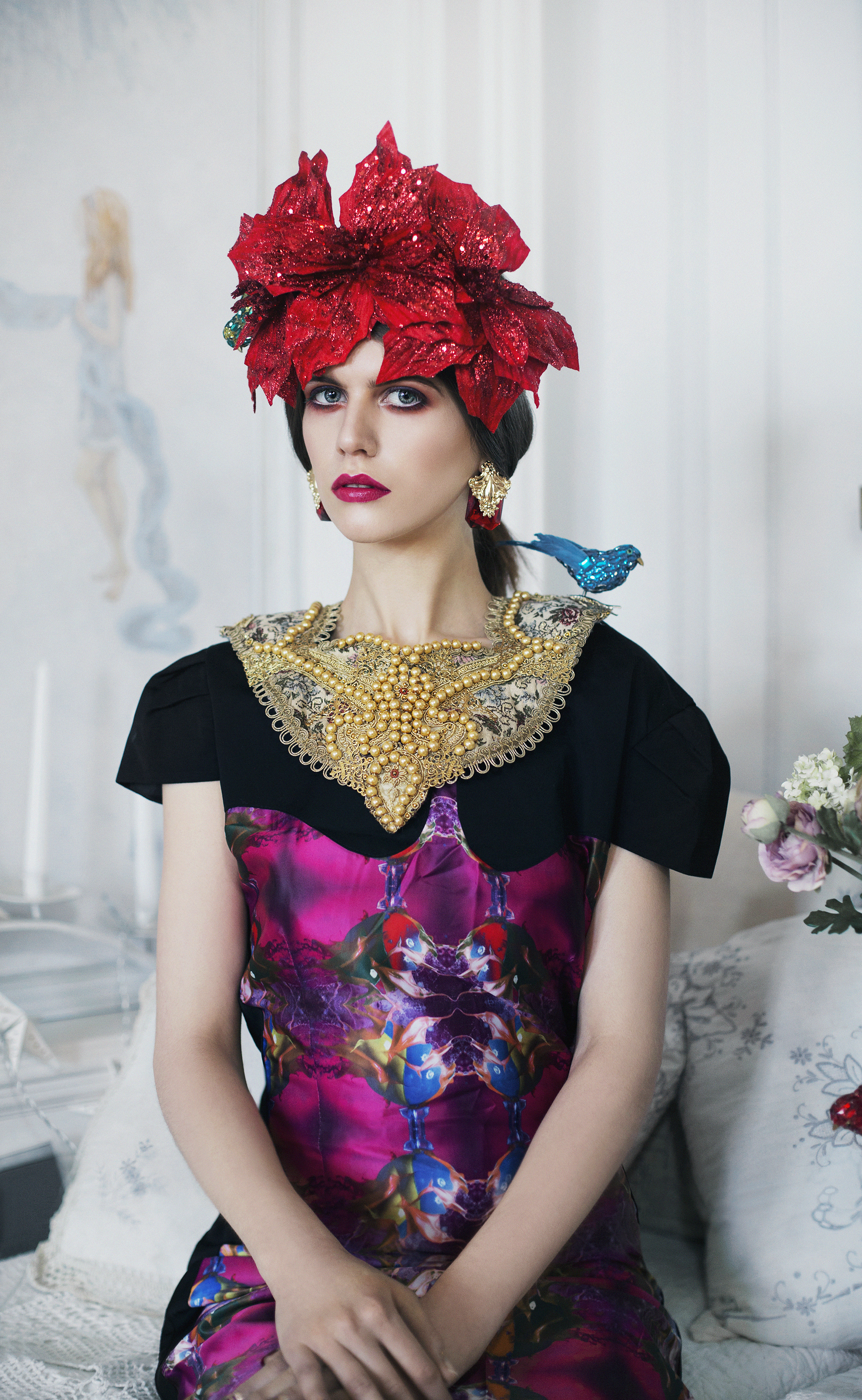 Dress: Geeks and Stitches , Headpiece: Liv Free , Necklace: Velvet Eccentric , Earrings: Stylists own