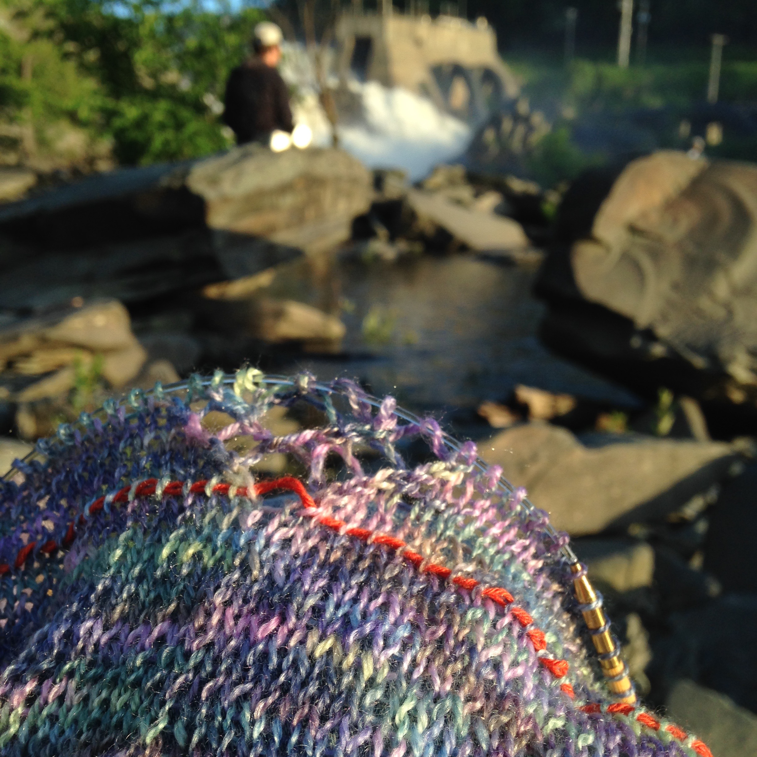 Laceweight merino/tencel blend from Mollycoddle Yarns .