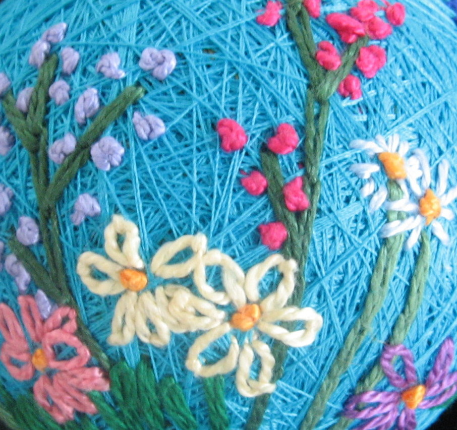 Flower garden temari, detail