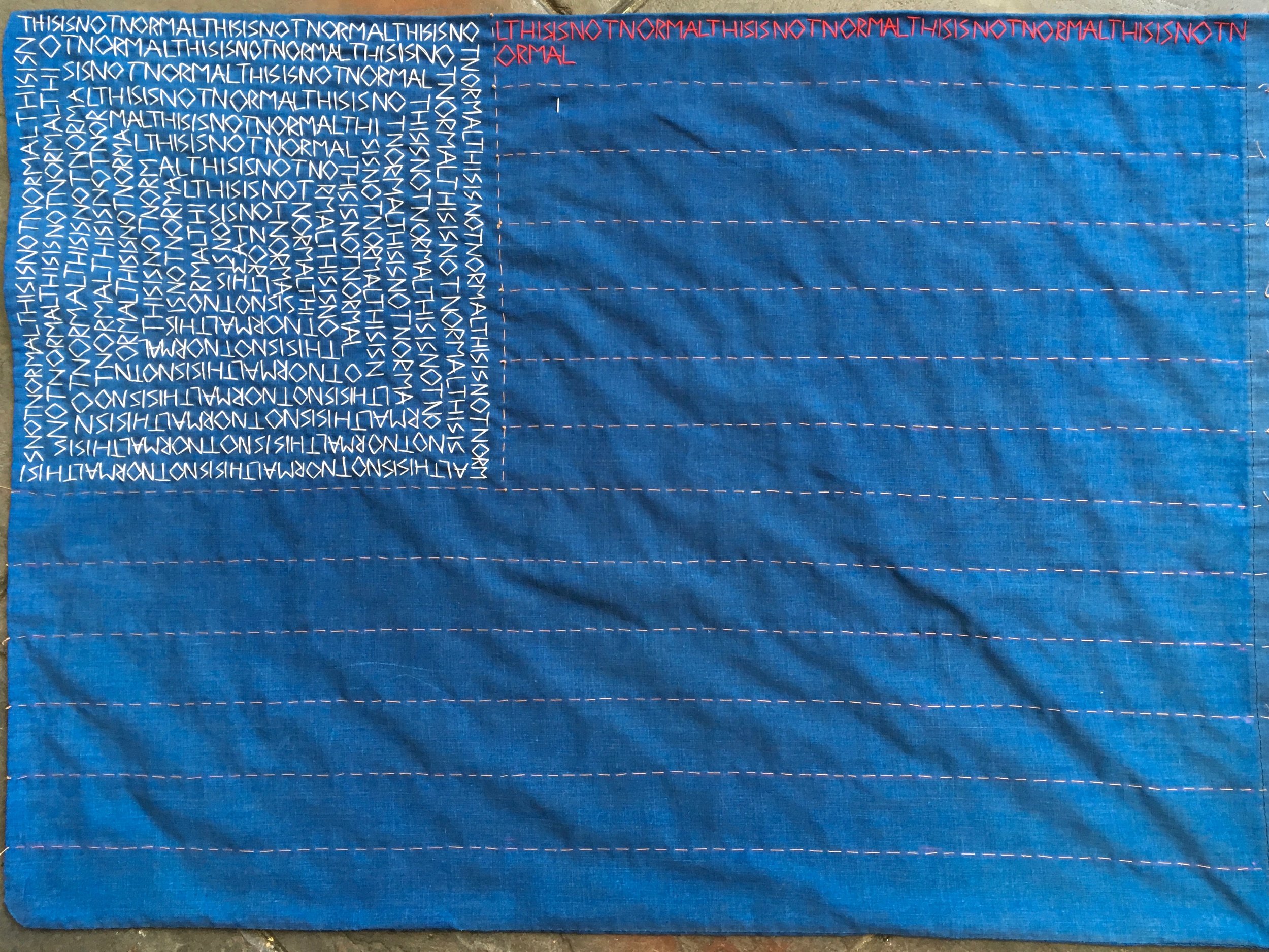 April 30 - June 18, 2017. Star field completed, on to the stripes...
