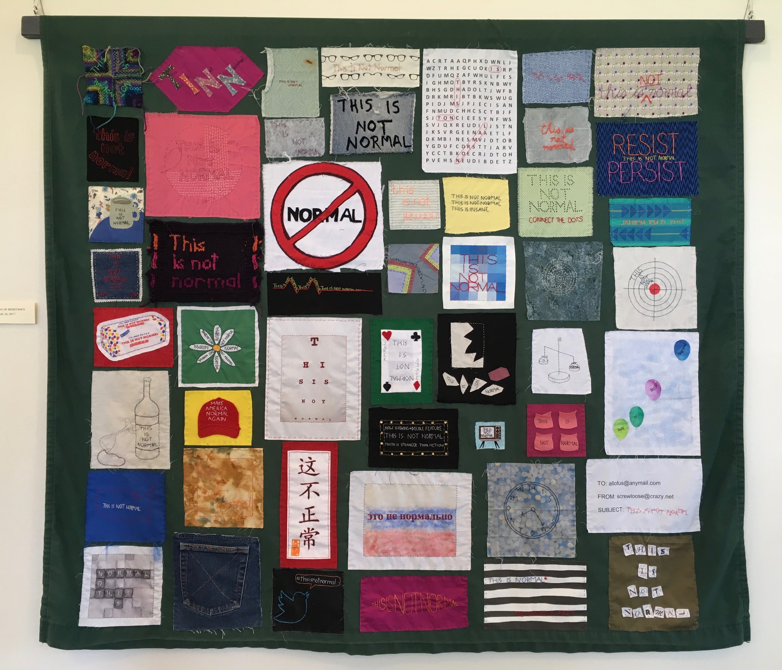 The First Cloth of Resistance, January 20 - March 10, 2017