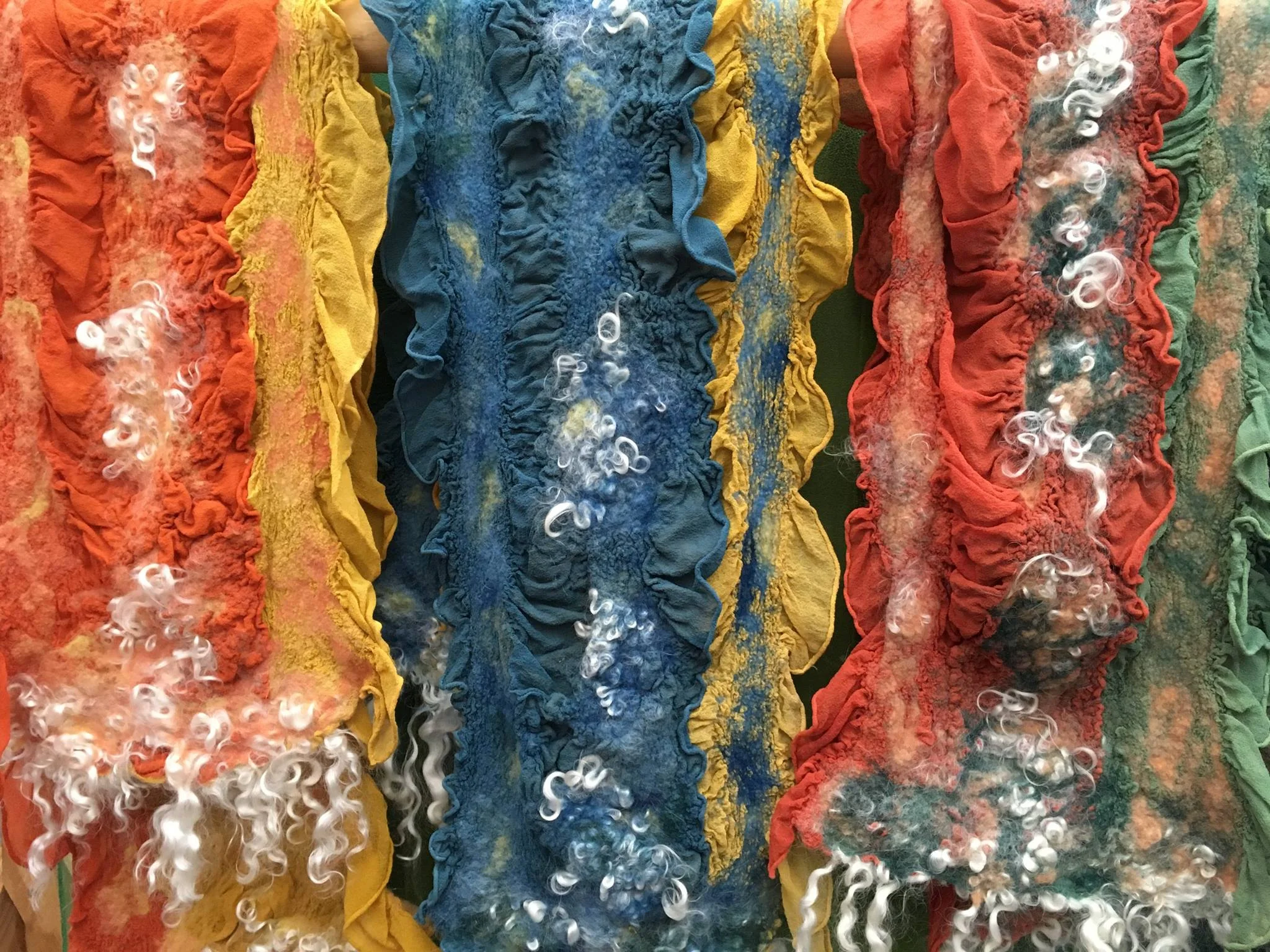 Nuno felted scarves