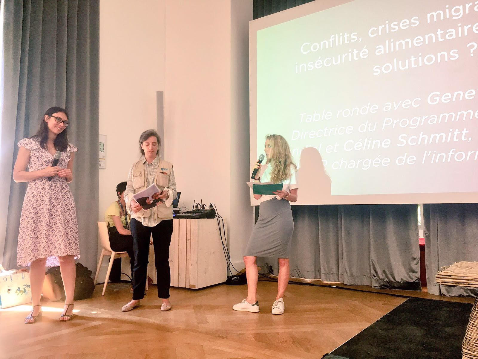 Céline Scmidtt, porte parole du Haut Commissariat des Réfugiés et Genevieve Wills, Directrice du Programme Alimentaire Mondiale