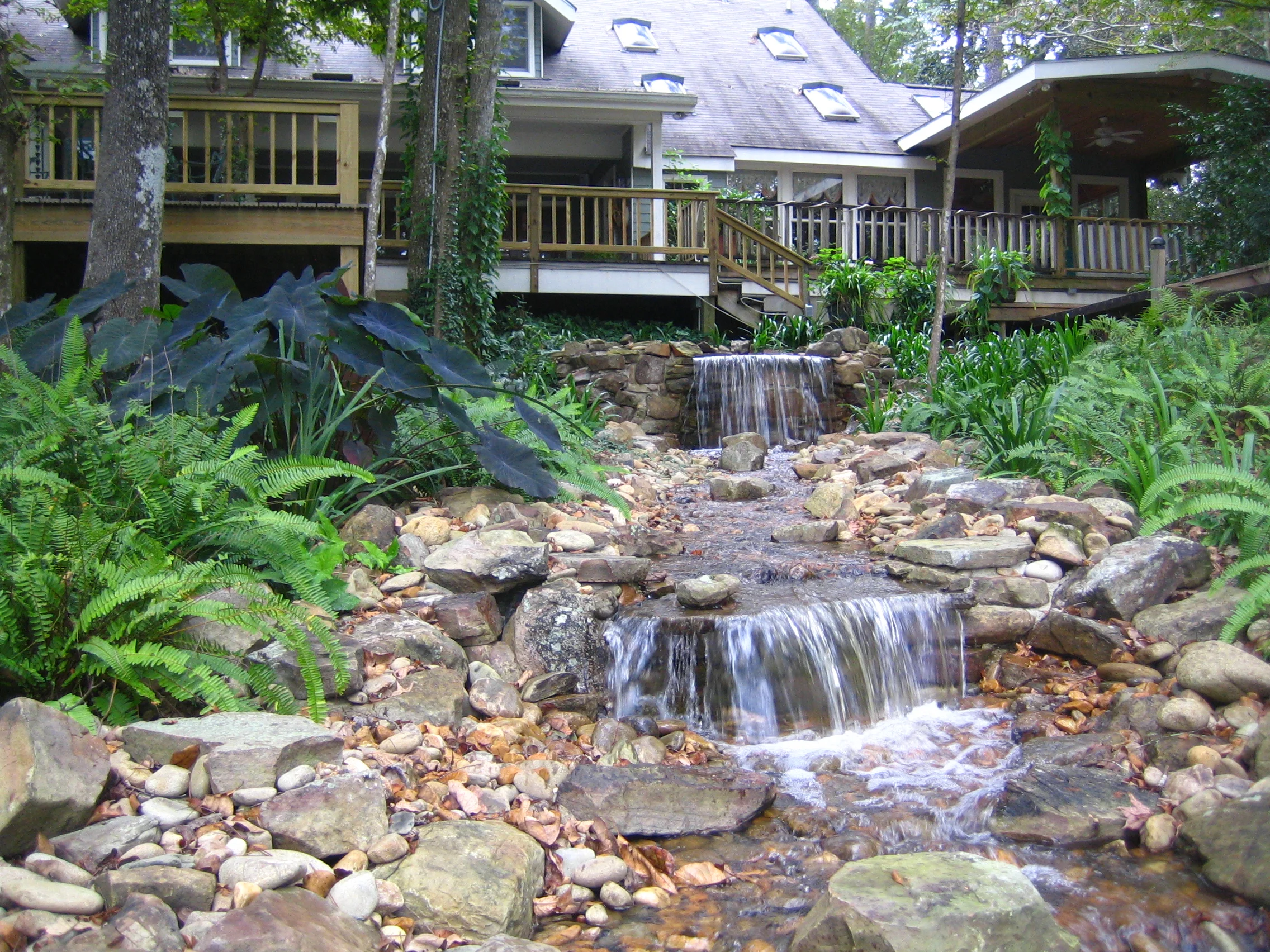 Back yard waterfall