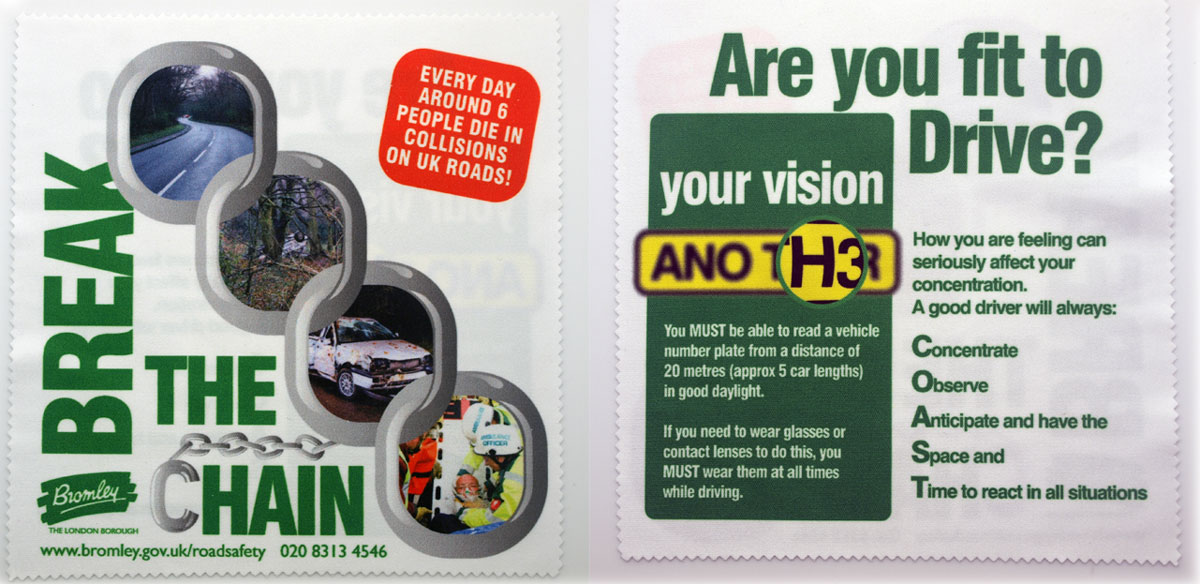 A local authority campaign on a cleaning cloth