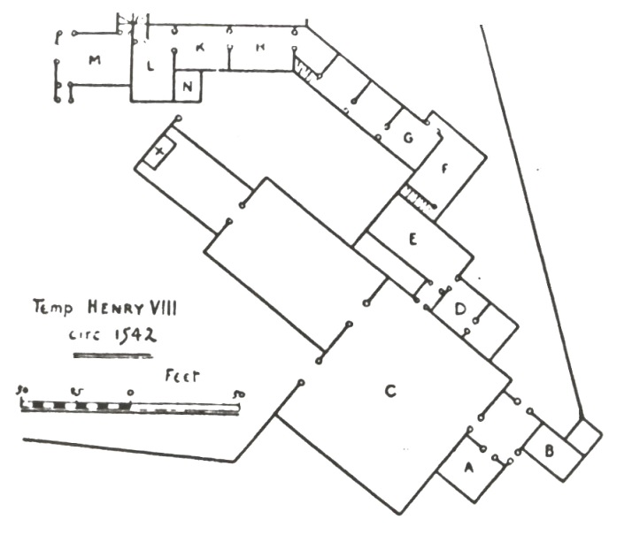 Plan of Domus Dei (C= Courtyard in front of the Church)