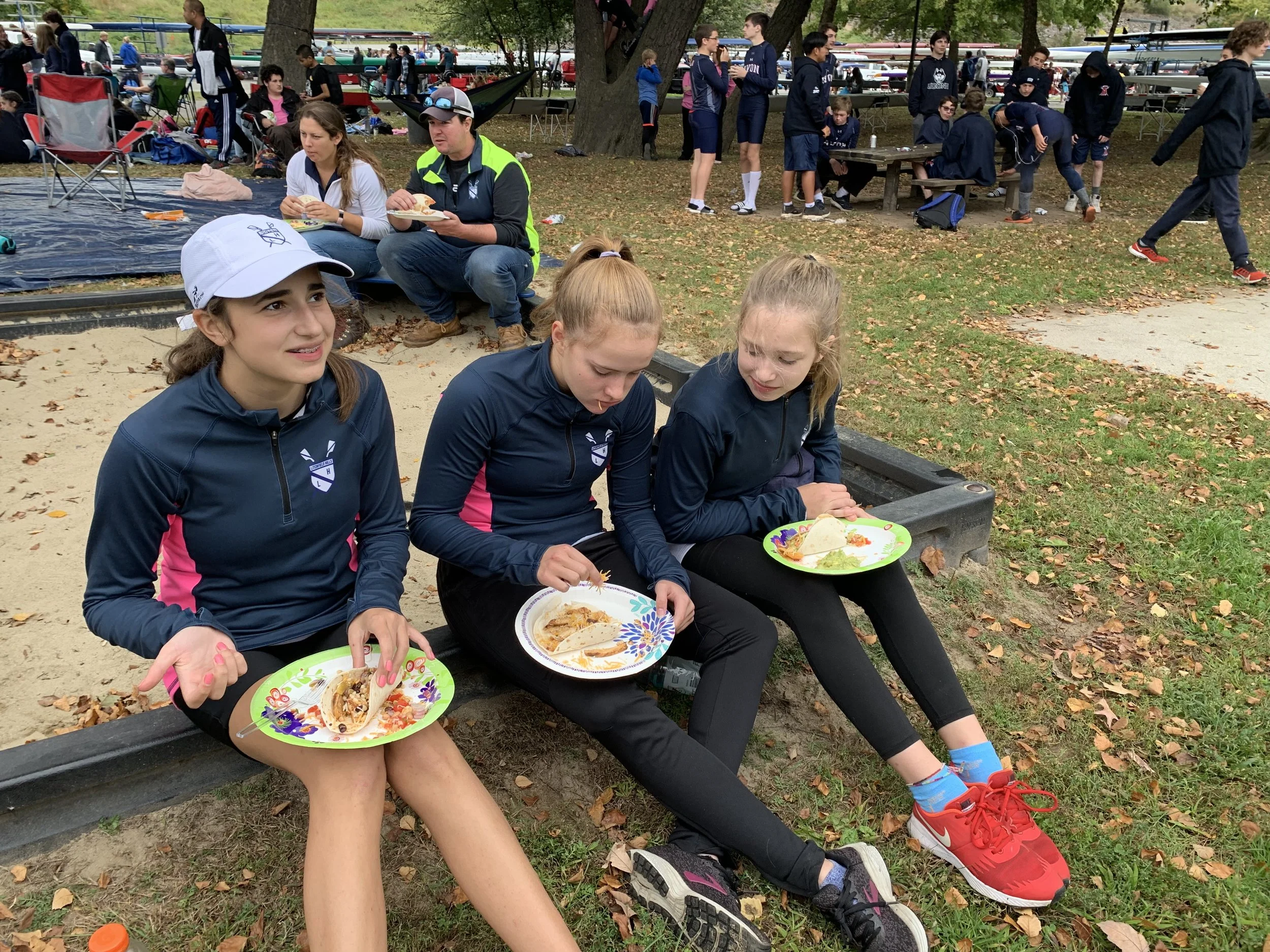 Jr's enjoying some lunch.