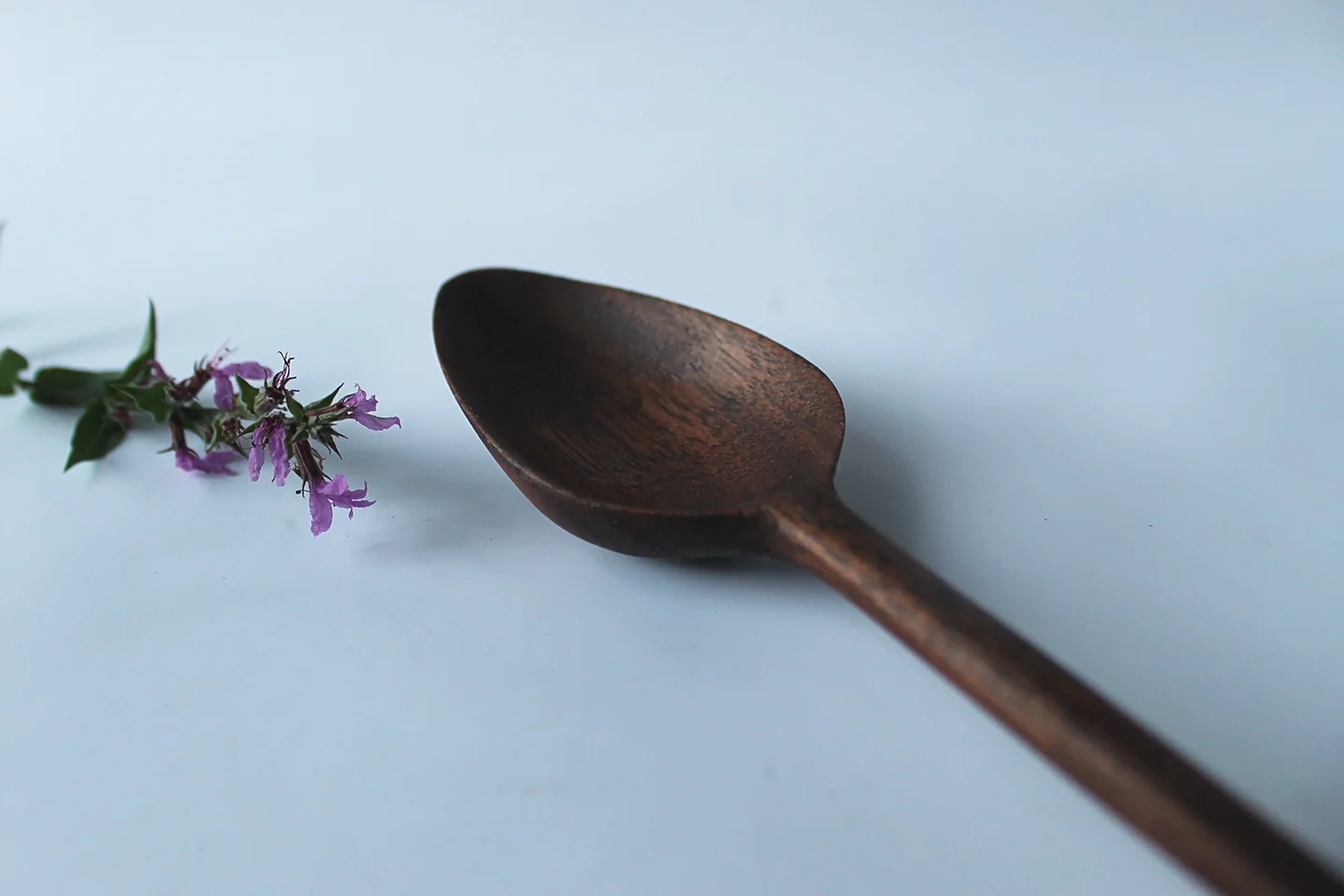 carved walnut spoon