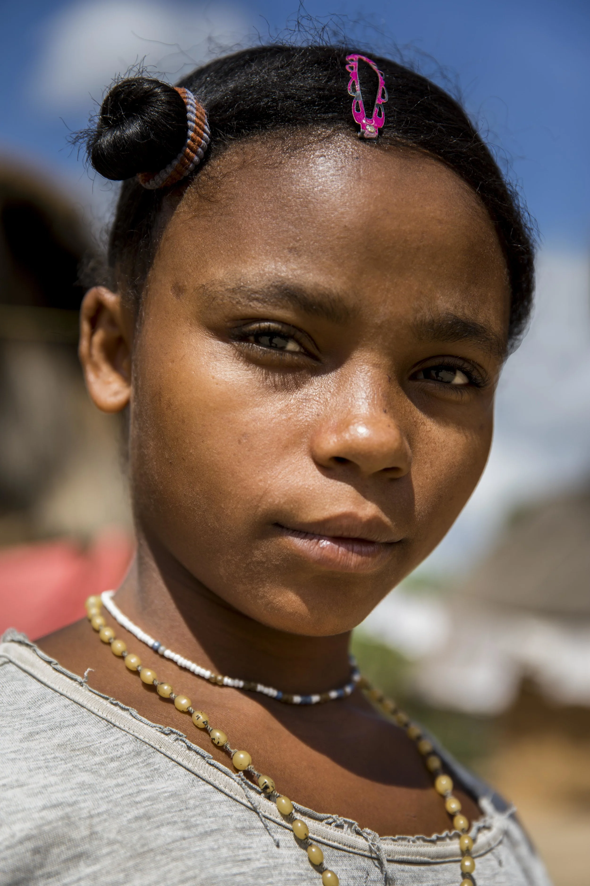 Angeline is 19 years old. She has 7 siblings, loves to talk but is sometimes shy. She was born and has lived in Amberomena her own life. She collects water 3 times a day with her mother. Health is her number one priority and she believes clean water will give her and her family just that. 