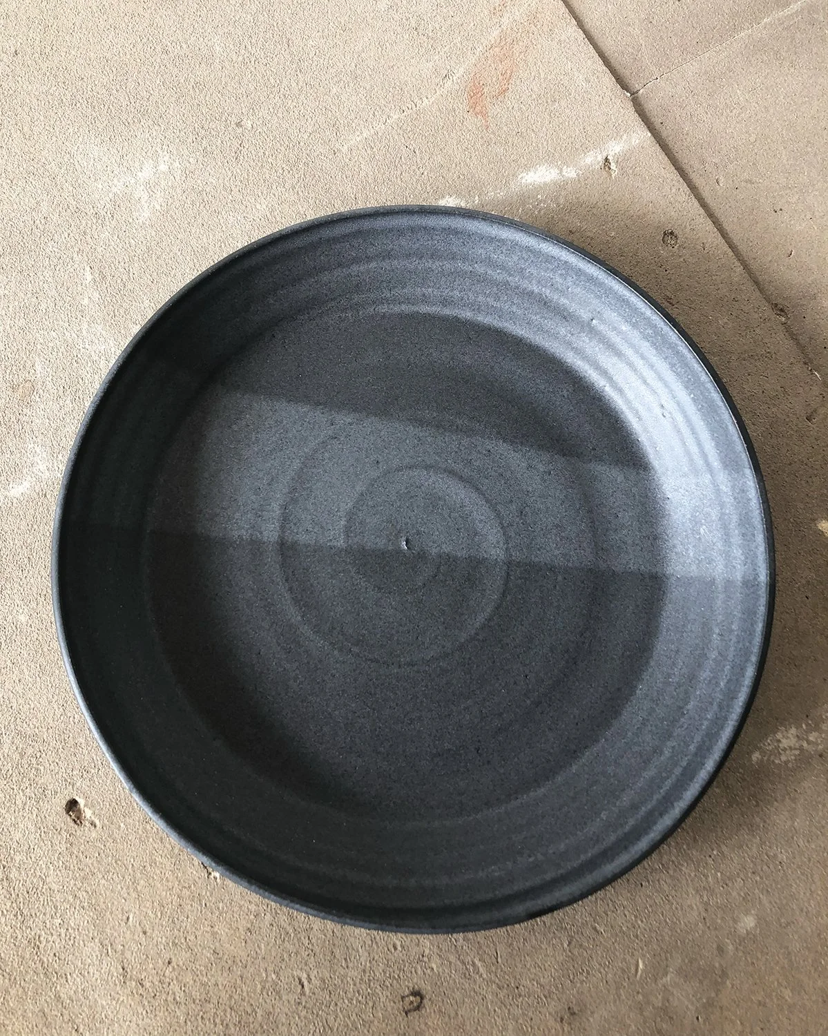Black Textured Dinner Plates — Gina DeSantis Ceramics